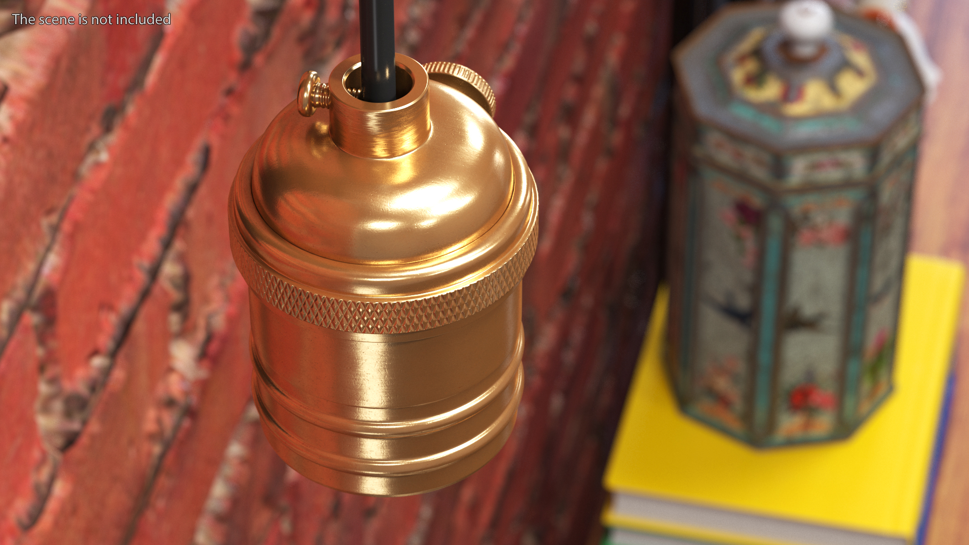 3D Vintage Lightbulb Socket Bronze