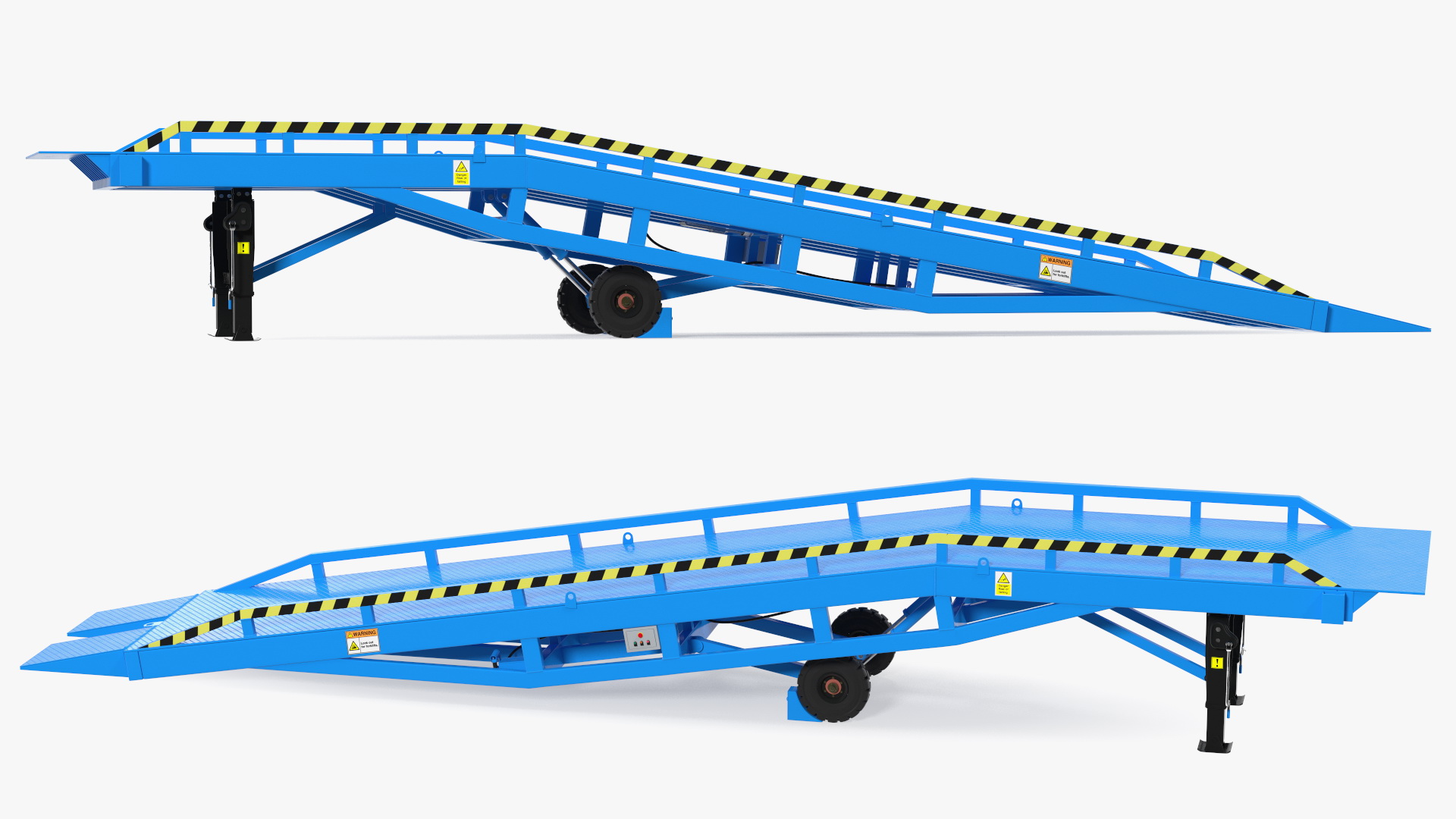 Mobile Loading Dock Ramp Blue 3D model