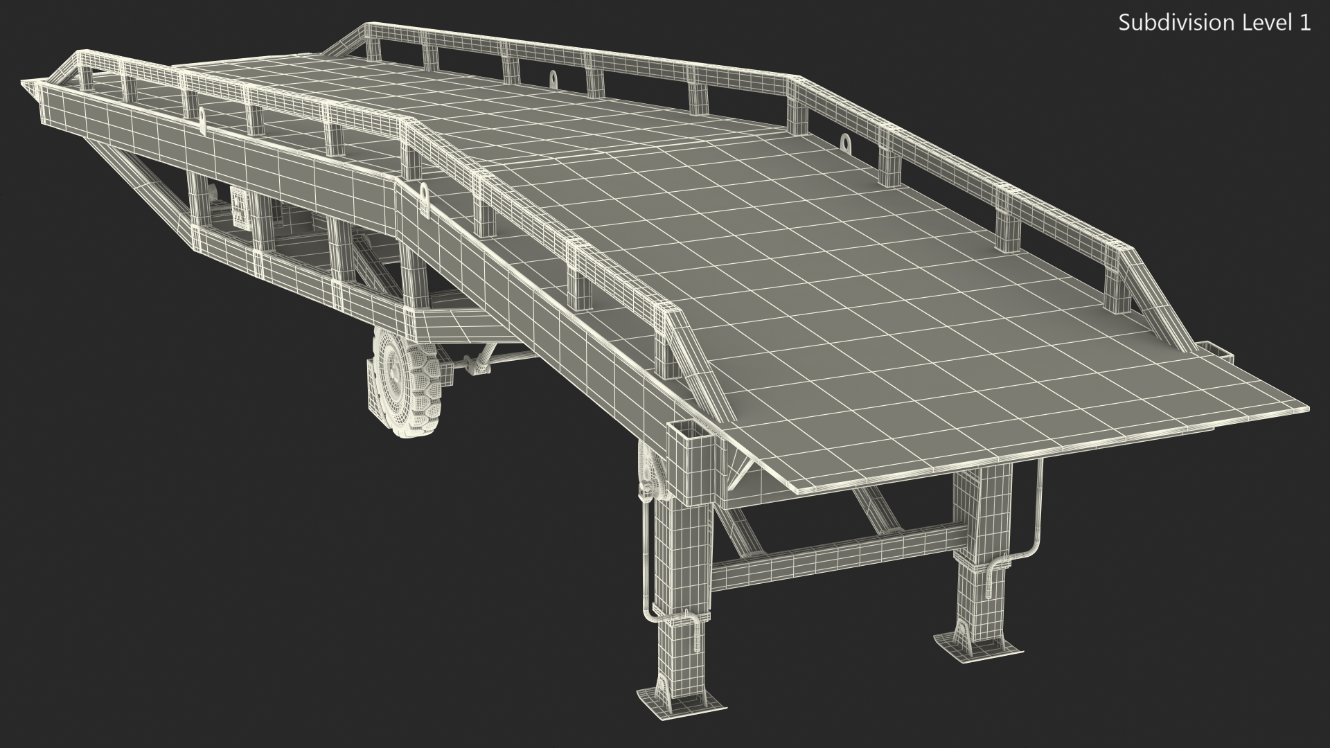 Mobile Loading Dock Ramp Blue 3D model