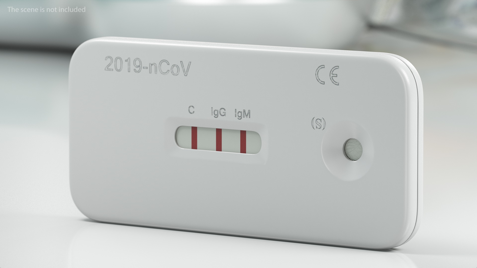 Positive COVID 19 Rapid Diagnostic Test 3D model