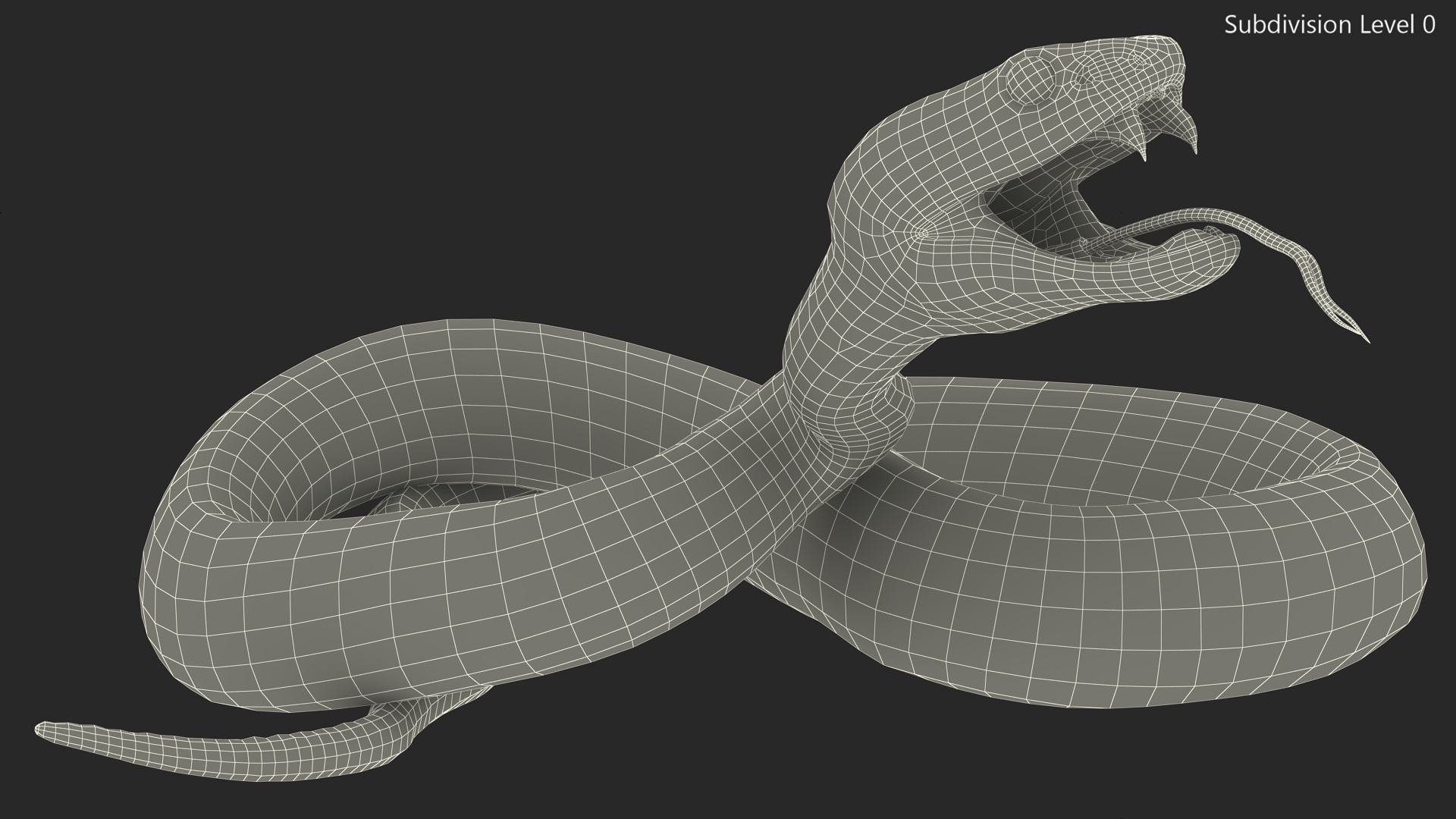 3D Attacking Blue Snake Trimeresurus model