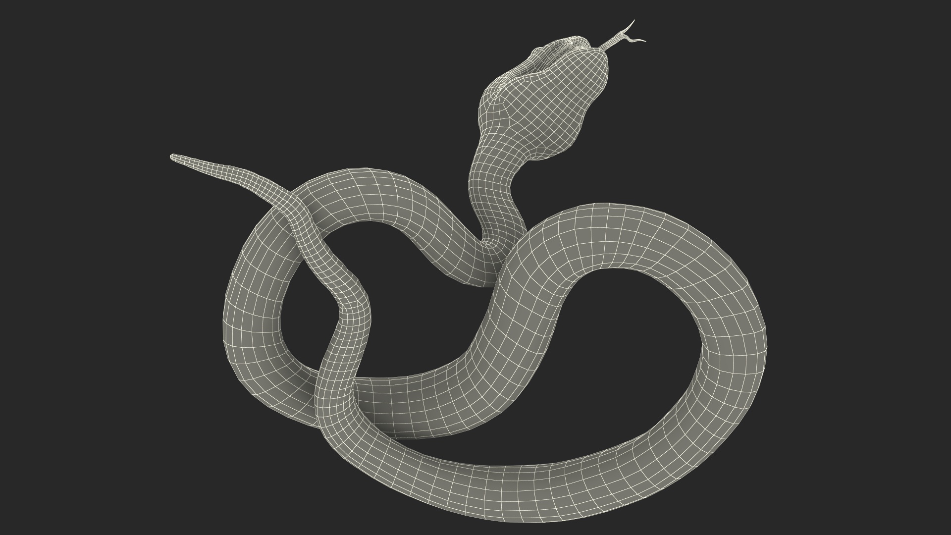 3D Attacking Blue Snake Trimeresurus model