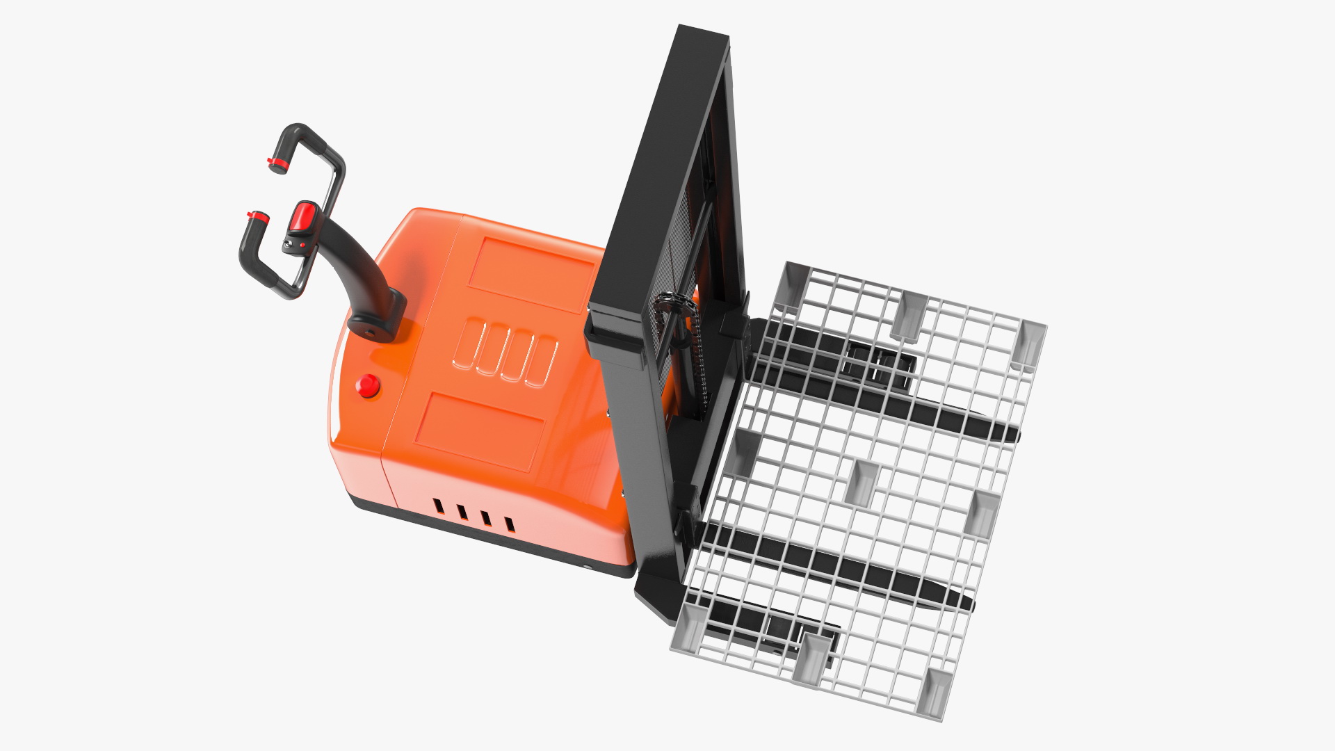 3D Electric Pallet Stacker with Plastic Pallet model