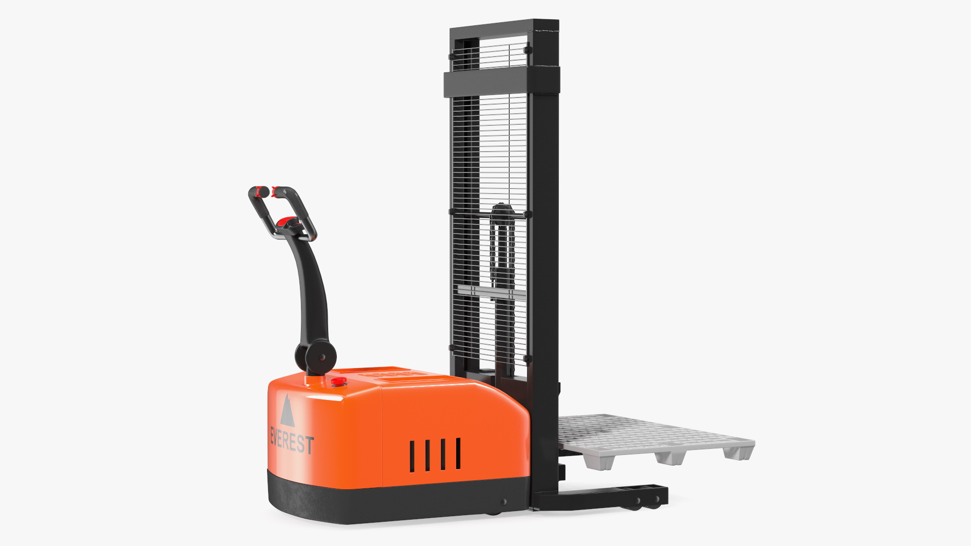 3D Electric Pallet Stacker with Plastic Pallet model