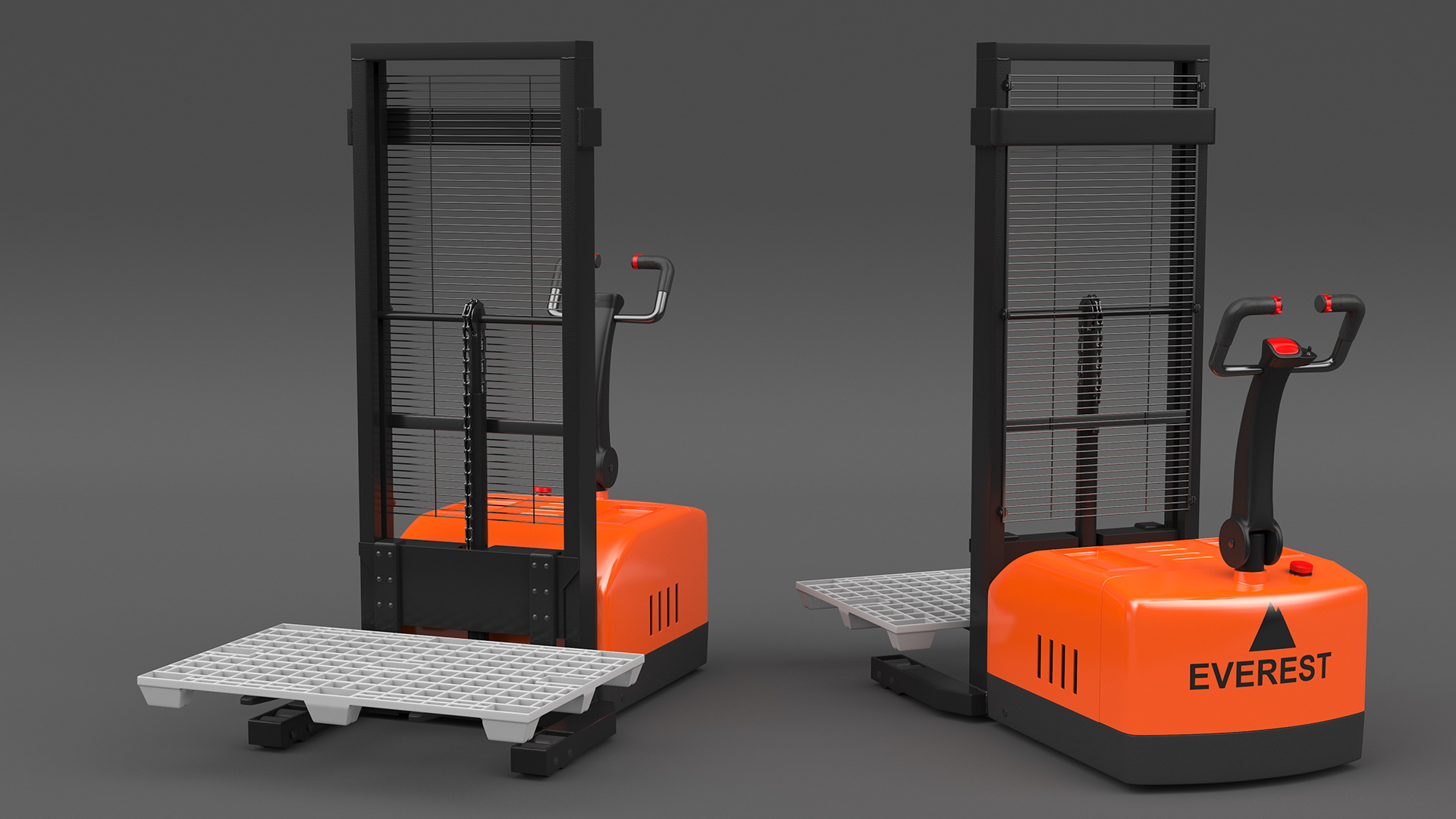 3D Electric Pallet Stacker with Plastic Pallet model