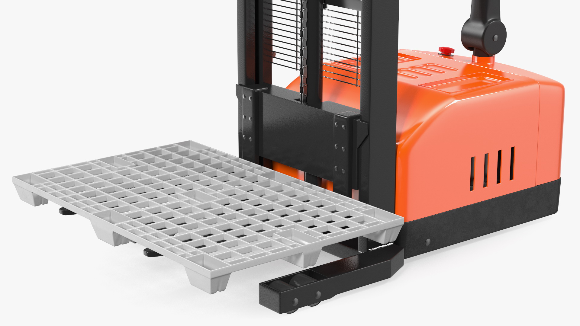 3D Electric Pallet Stacker with Plastic Pallet model