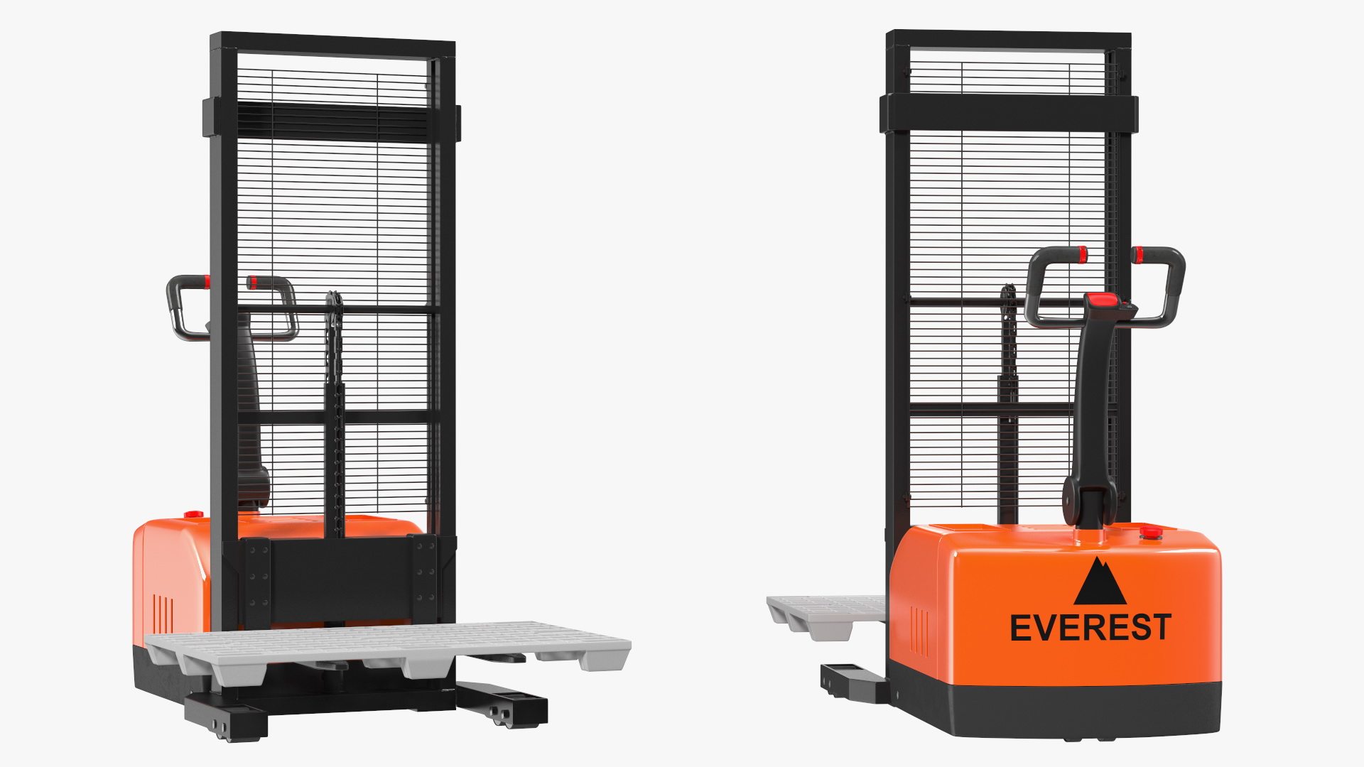 3D Electric Pallet Stacker with Plastic Pallet model