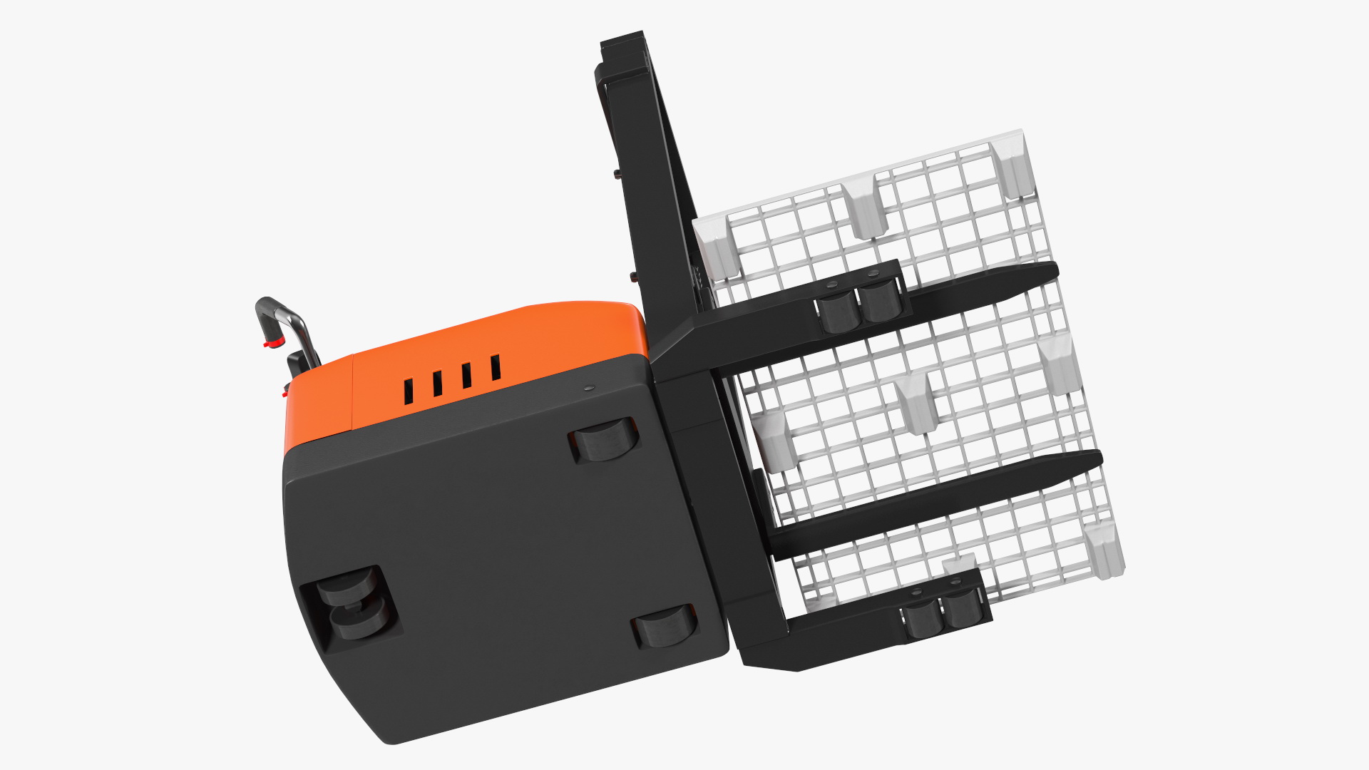 3D Electric Pallet Stacker with Plastic Pallet model