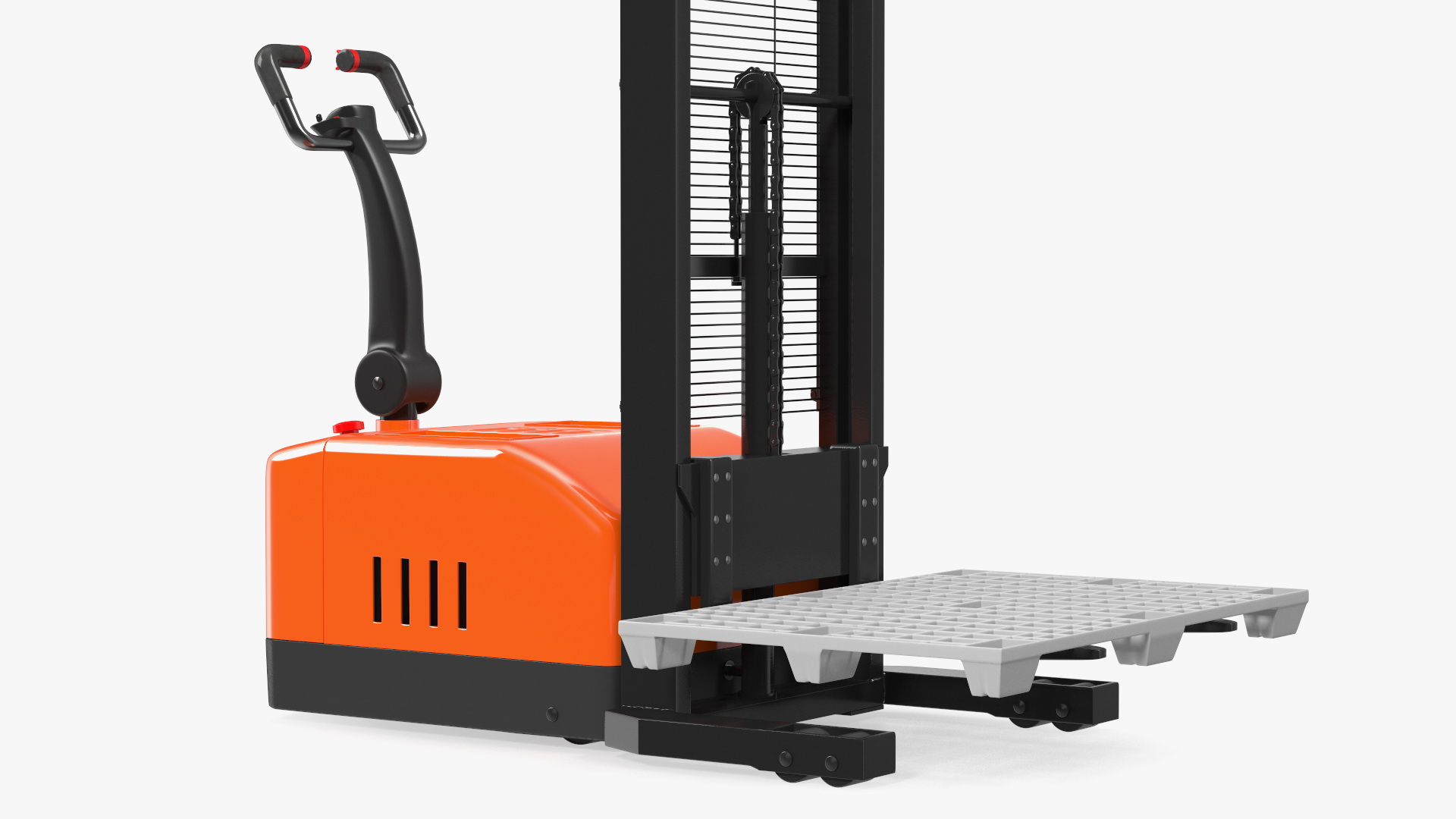 3D Electric Pallet Stacker with Plastic Pallet model