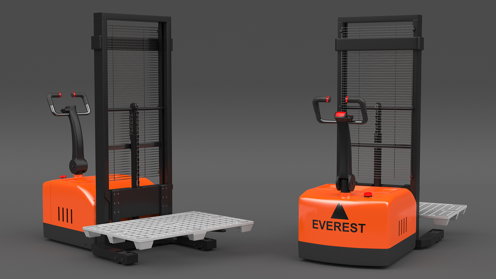 3D Electric Pallet Stacker with Plastic Pallet model