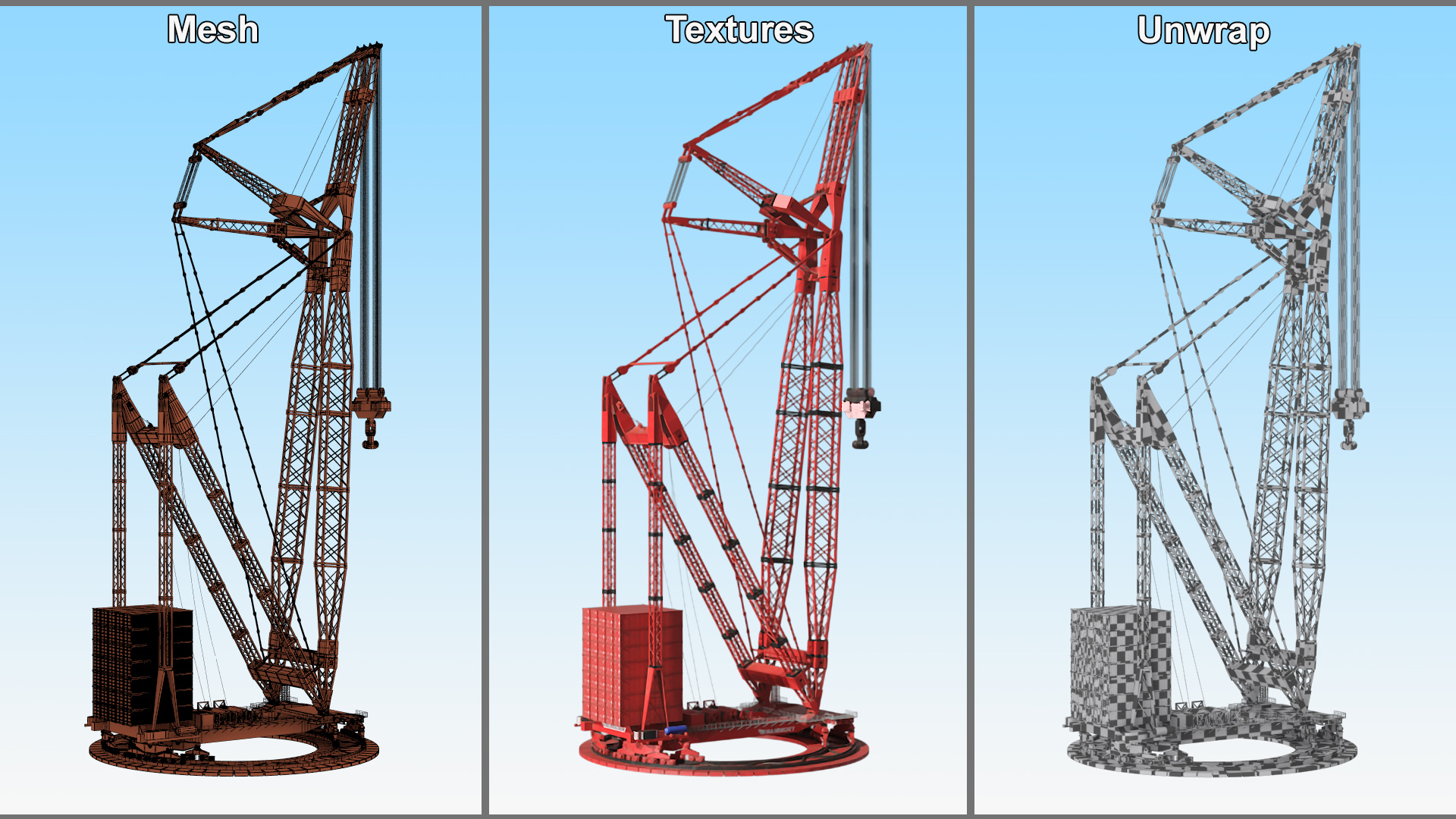 3D Mammoet Construction Crane Dirt