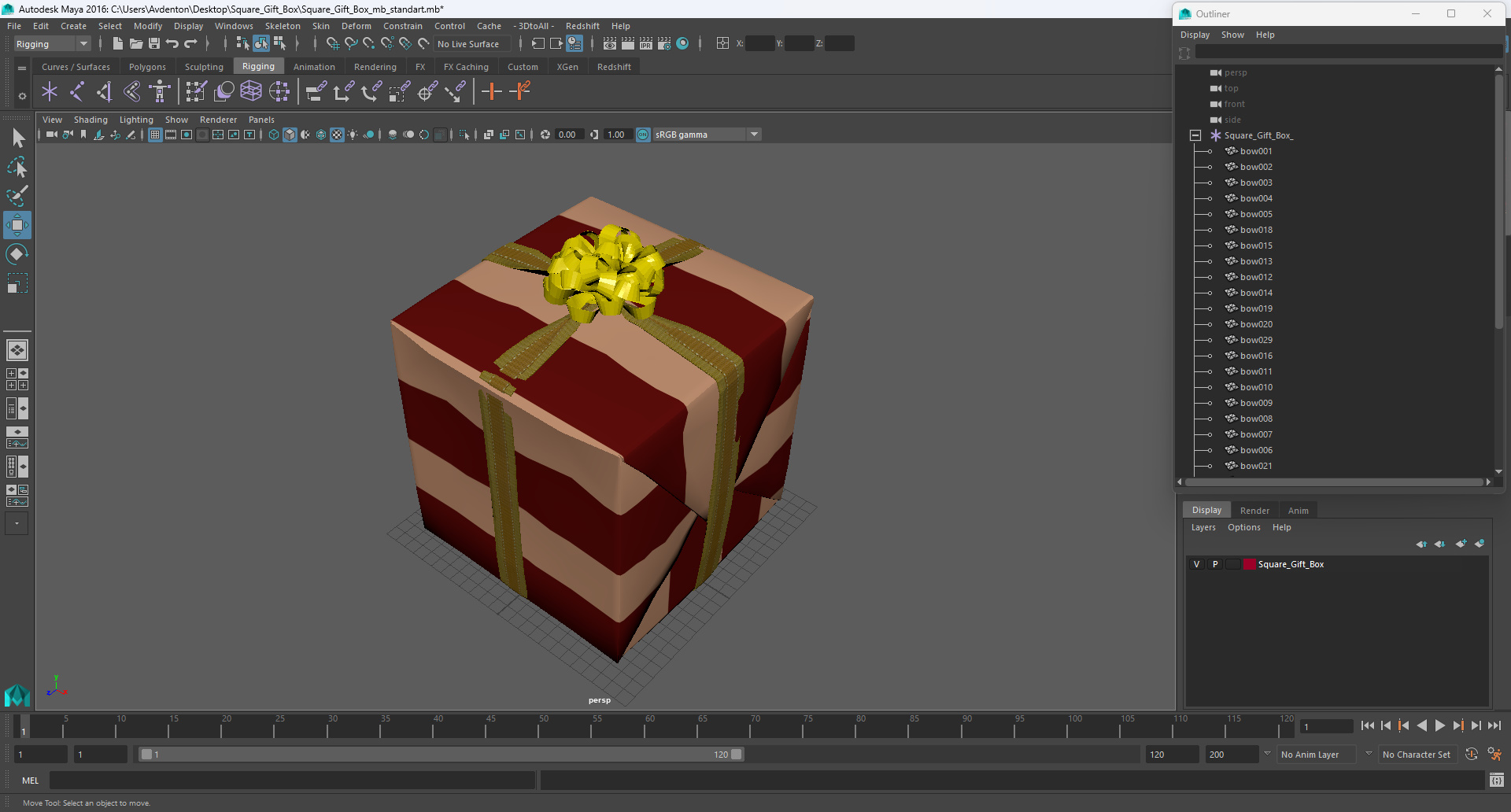 3D model Square Gift Box