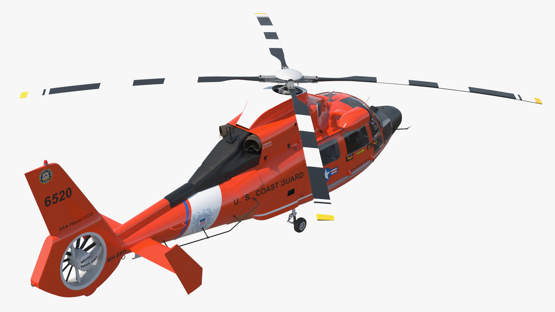 3D Eurocopter MH 65 Dolphin Coast Guard Rigged model