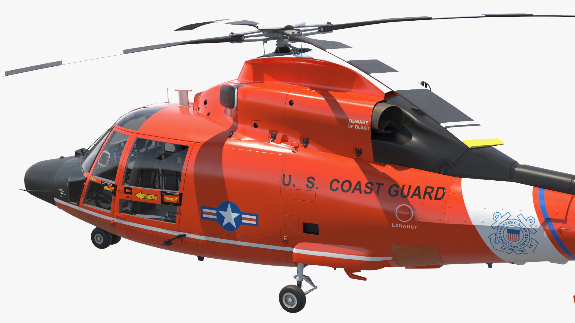 3D Eurocopter MH 65 Dolphin Coast Guard Rigged model