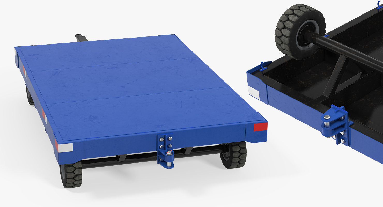 3D model Airport Baggage Trailer Rigged