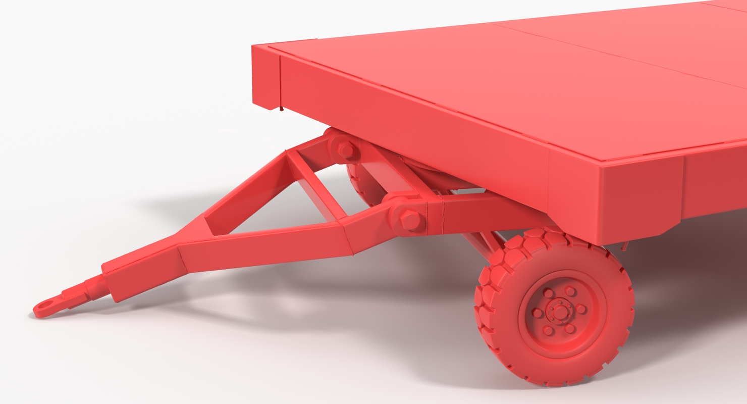 3D model Airport Baggage Trailer Rigged