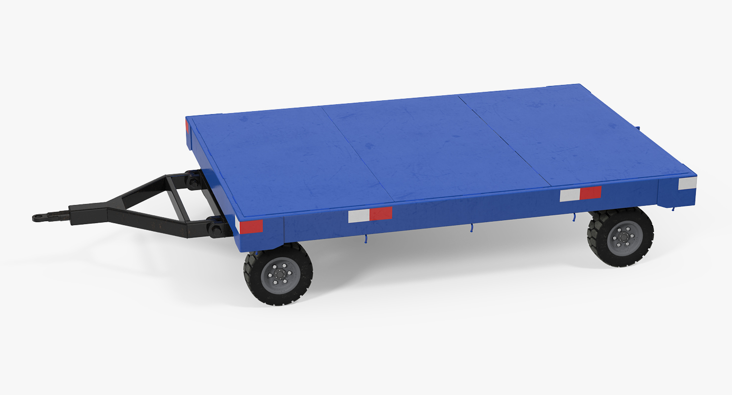 3D model Airport Baggage Trailer Rigged