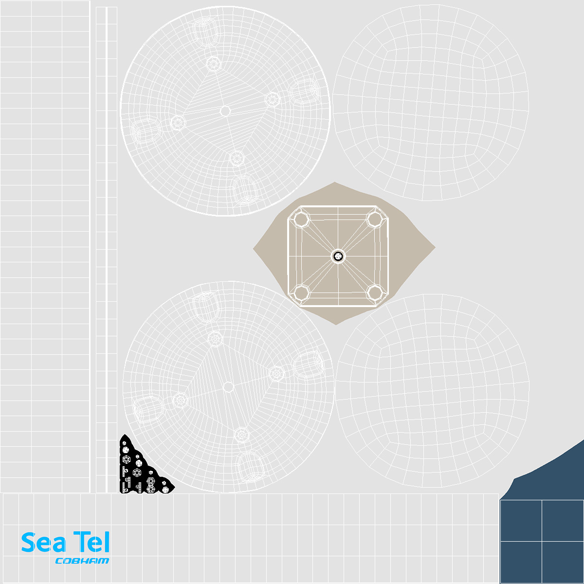 Sea Tel Cobham Satellite Antenna Dome 3D