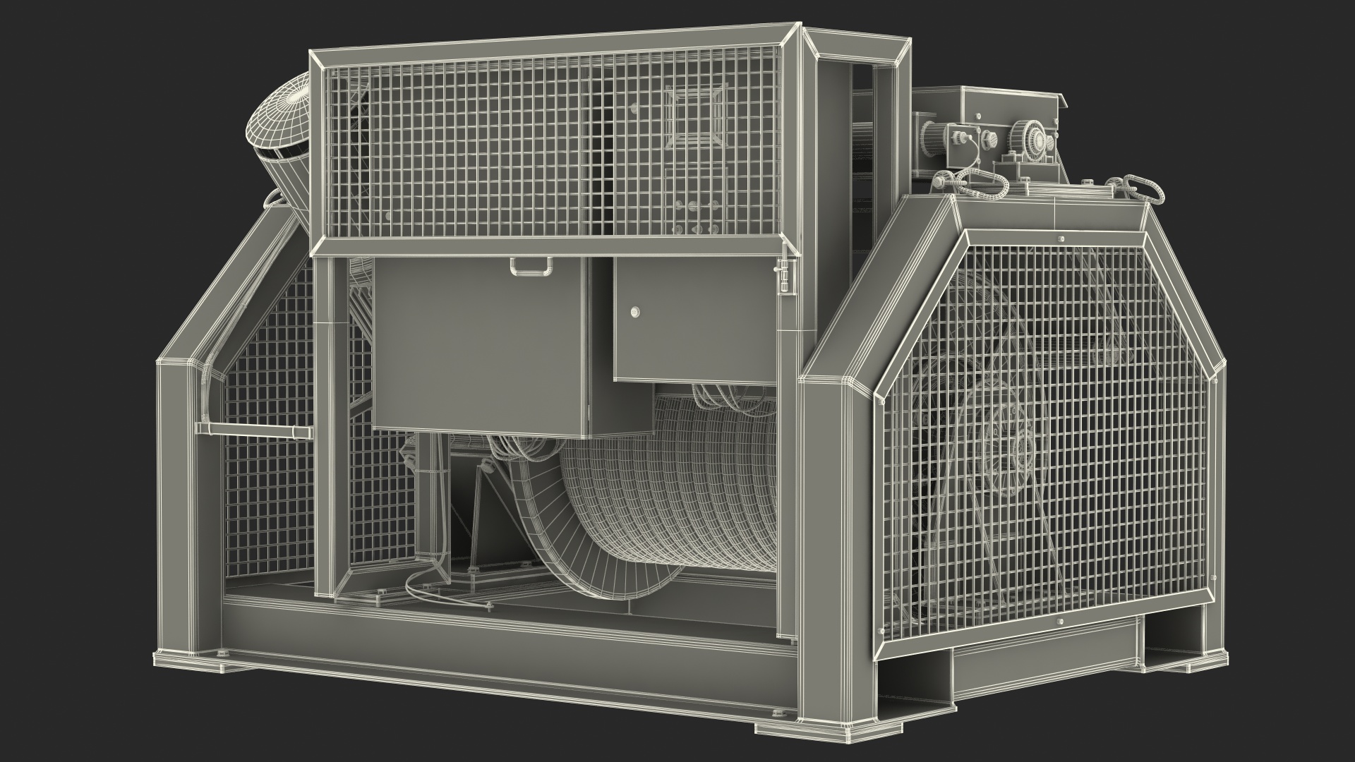 Romica Mooring Winch Rigged 3D