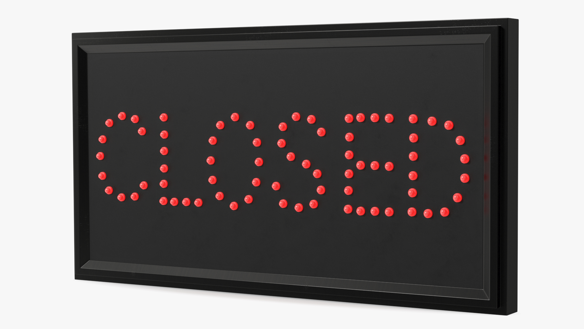 Red LED Light Business Sign Closed ON 3D