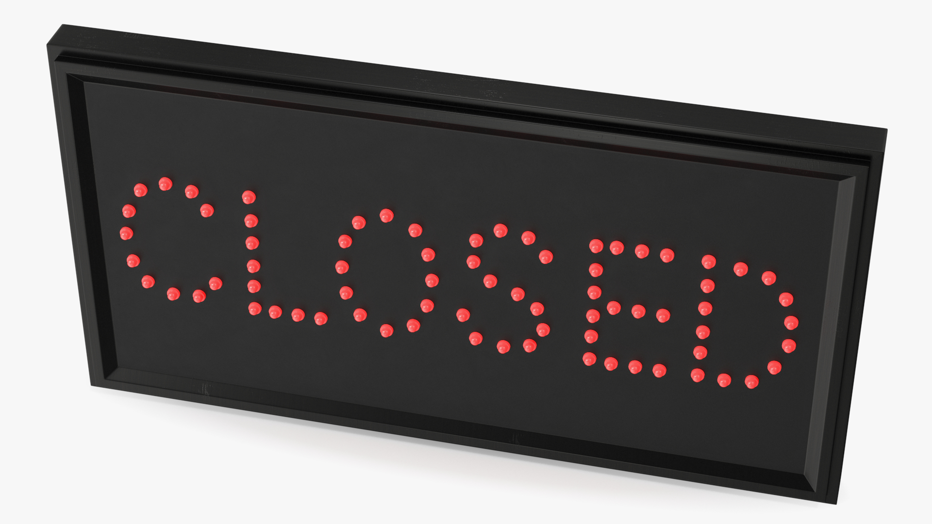 Red LED Light Business Sign Closed ON 3D