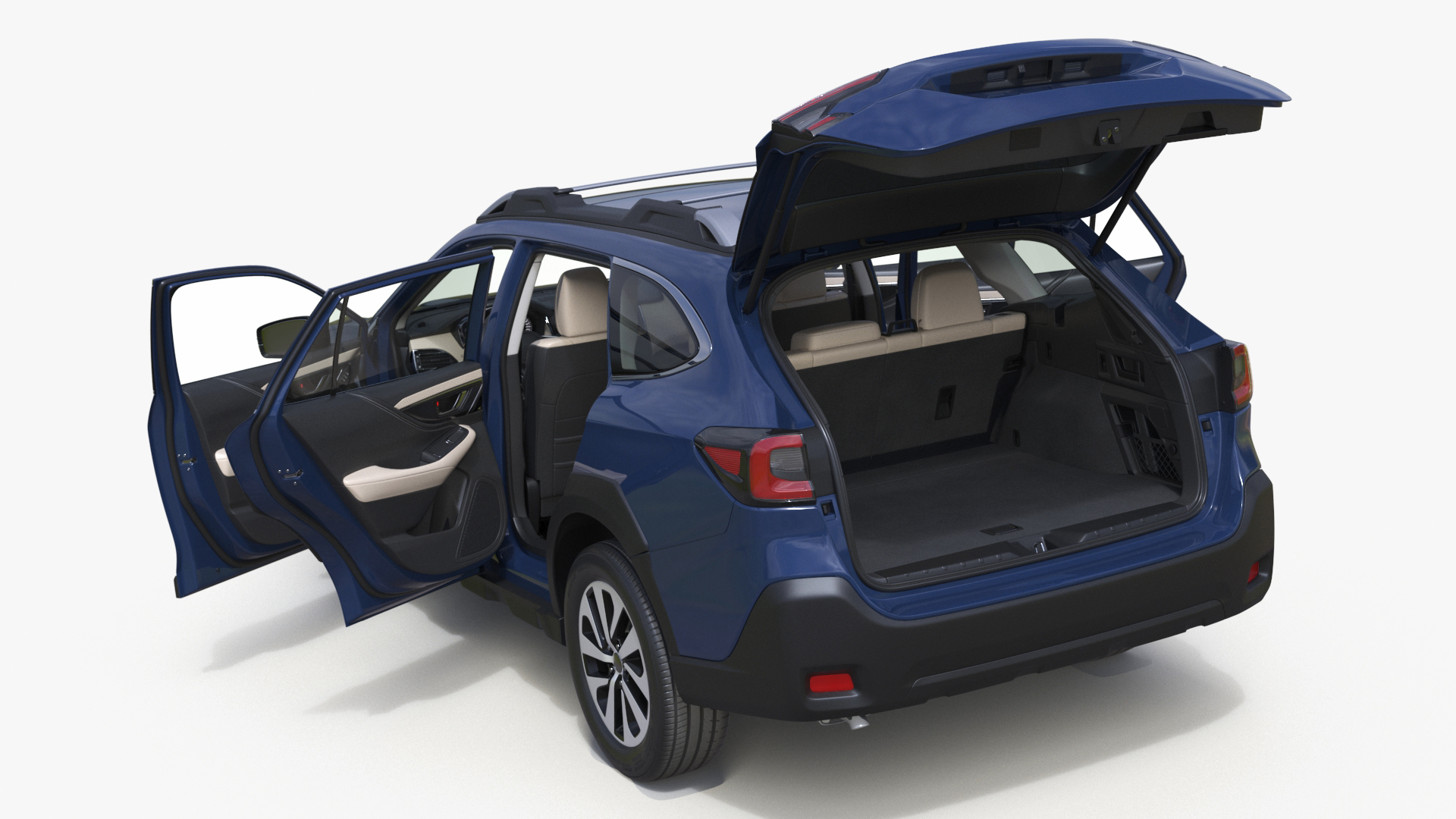 3D City Crossover SUV Blue model