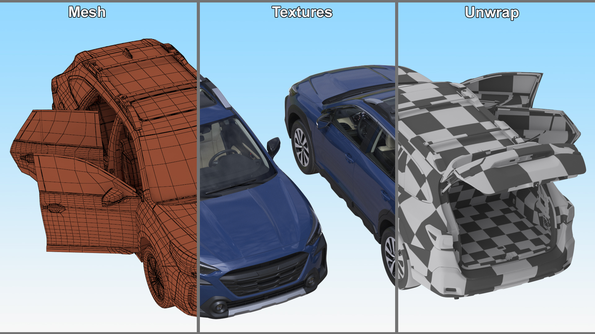 3D City Crossover SUV Blue model