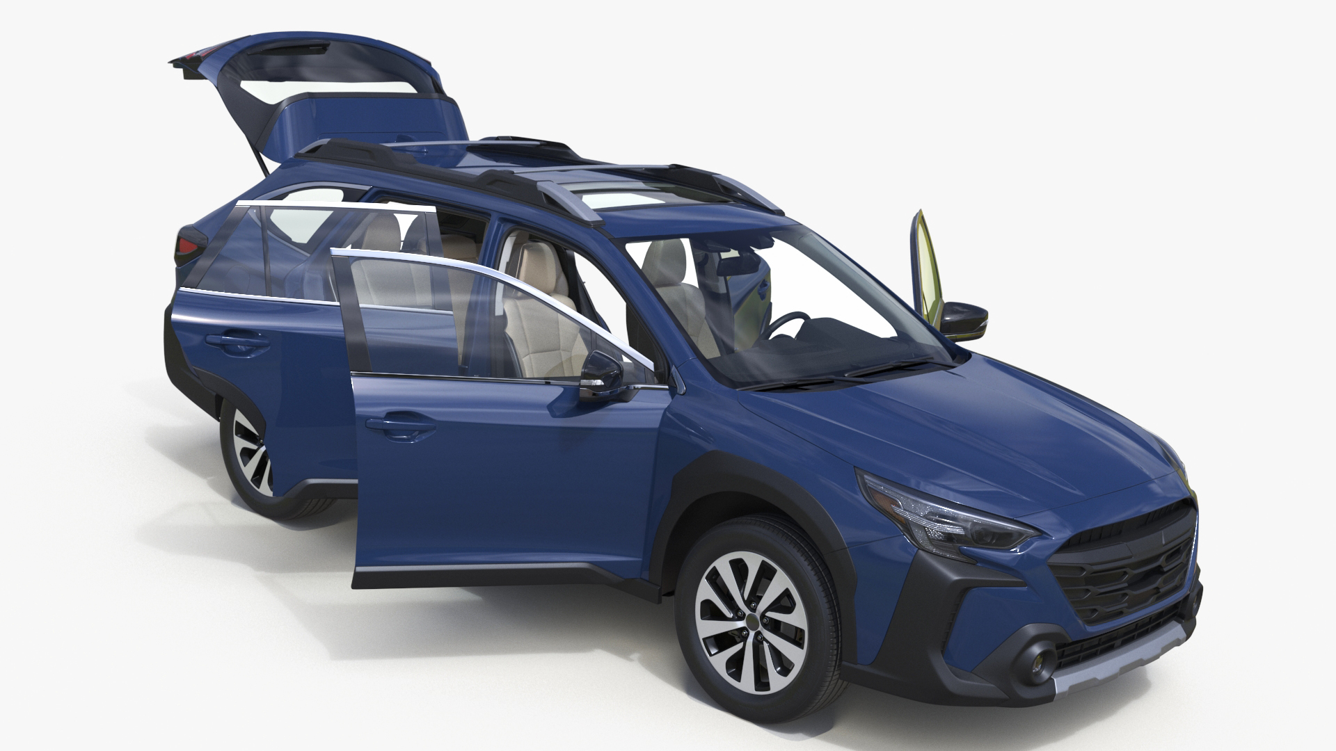 3D City Crossover SUV Blue model