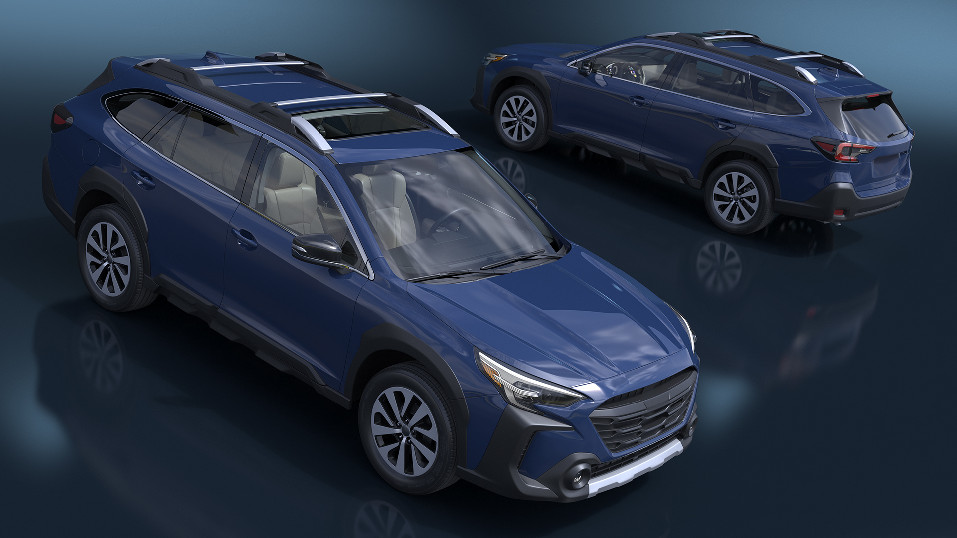 3D City Crossover SUV Blue model