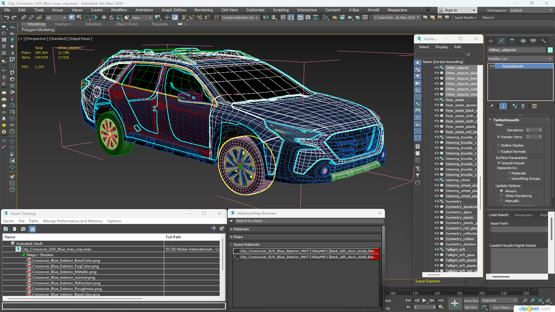 3D City Crossover SUV Blue model