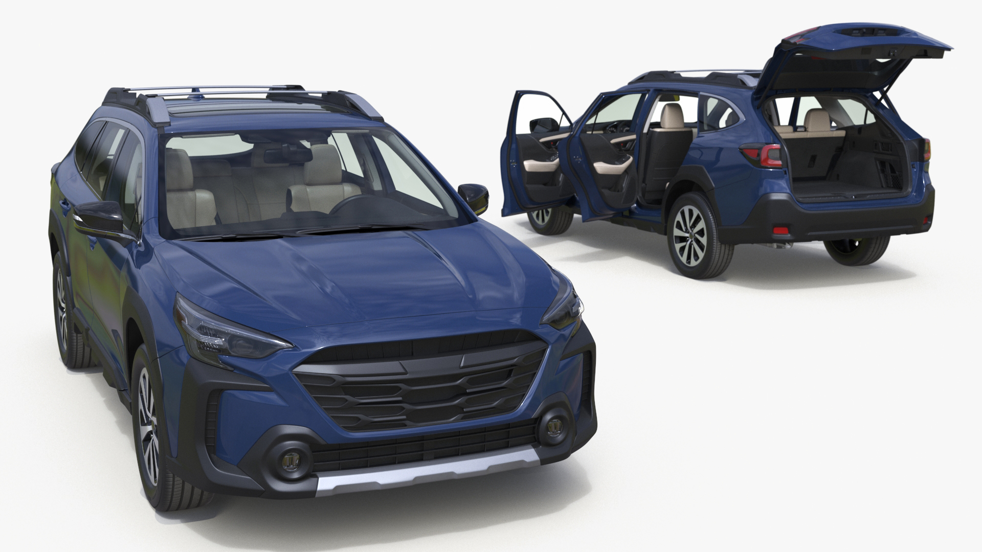 3D City Crossover SUV Blue model