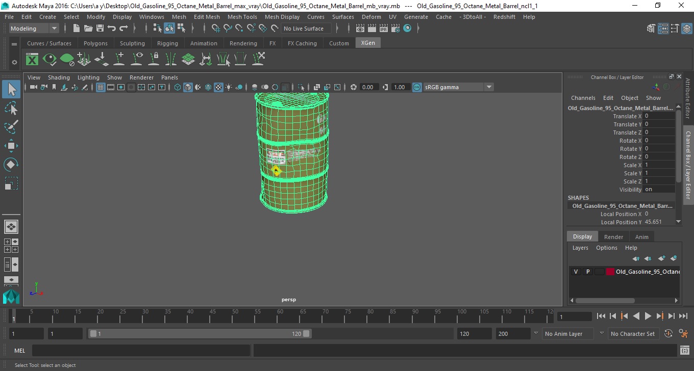 3D model Old Gasoline 95 Octane Metal Barrel