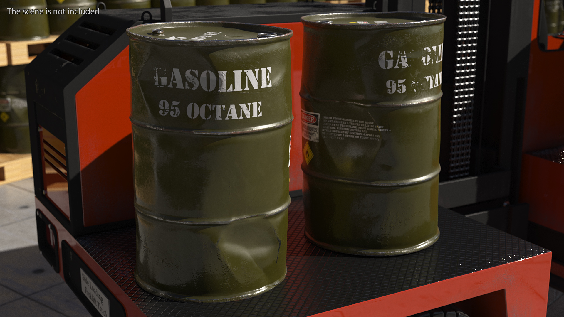 3D model Old Gasoline 95 Octane Metal Barrel