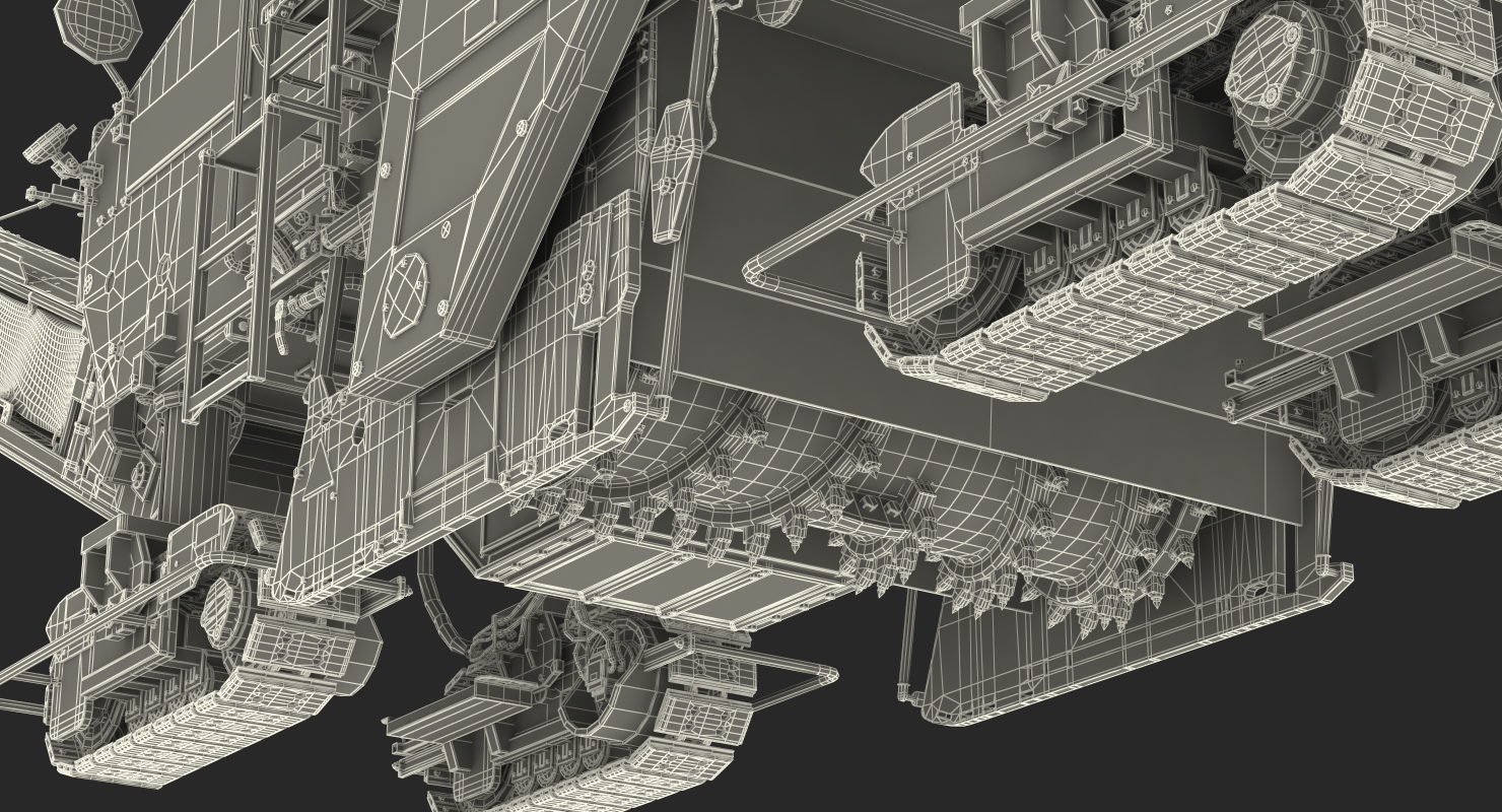 Asphalt Milling Machine Generic Clean Rigged 3D model