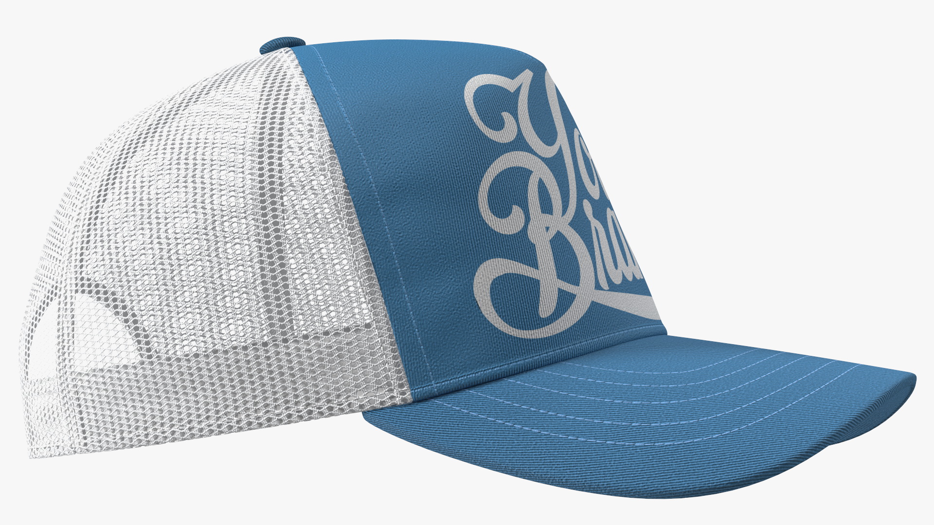 Trucker Cap Your Brand Blue 3D