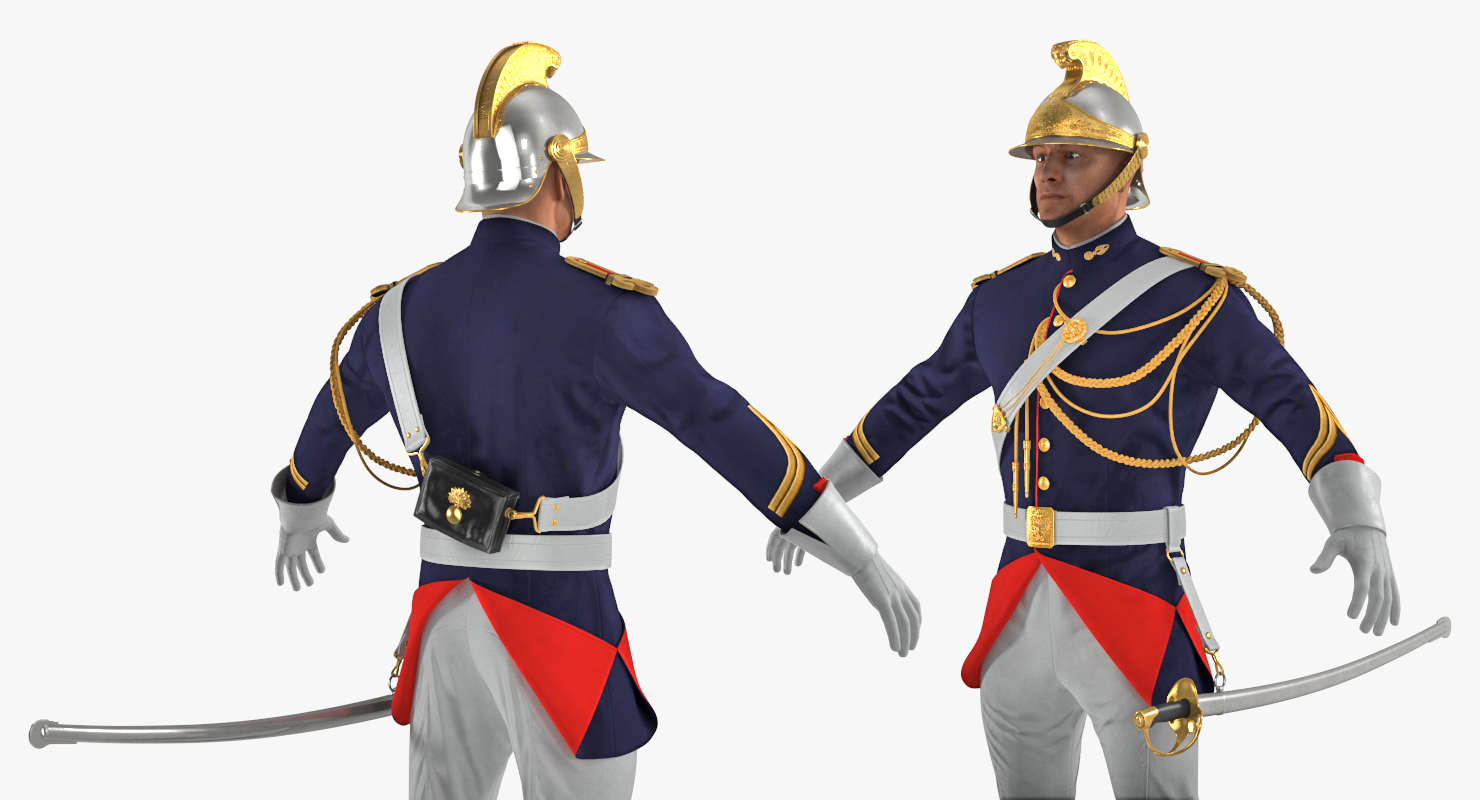 3D French Republican Guard in Traditional Uniform