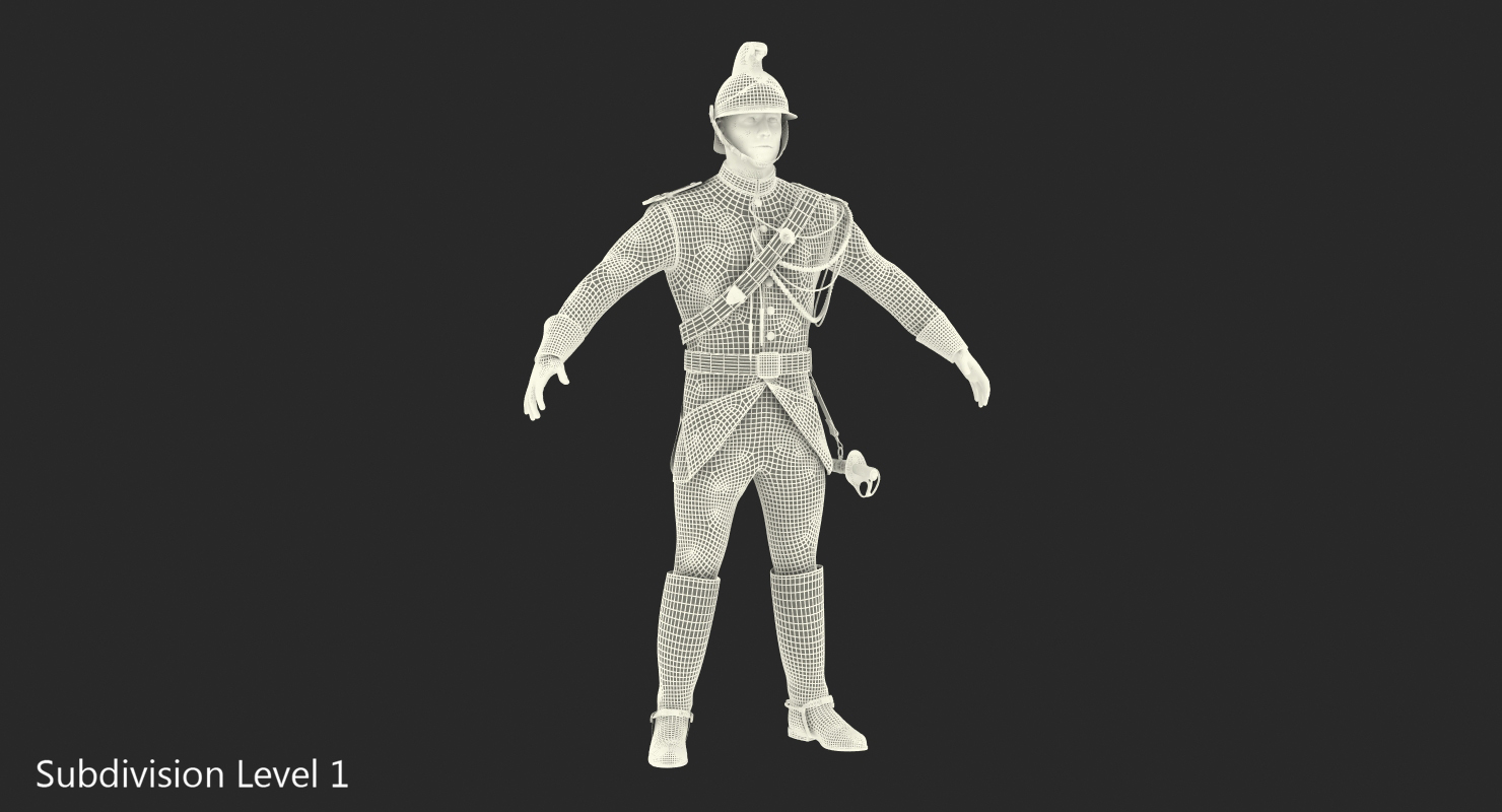 3D French Republican Guard in Traditional Uniform