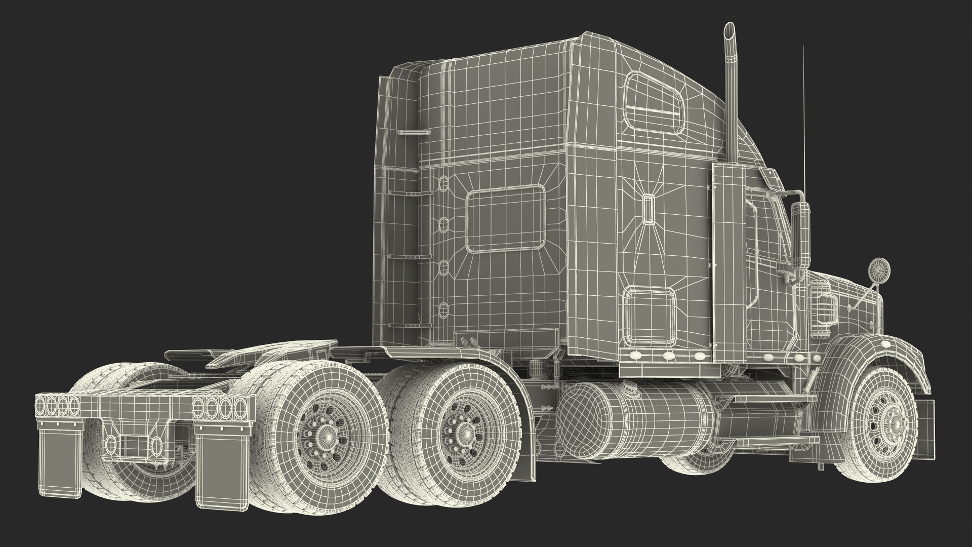 3D 2020 Freightliner 122SD Truck Rigged