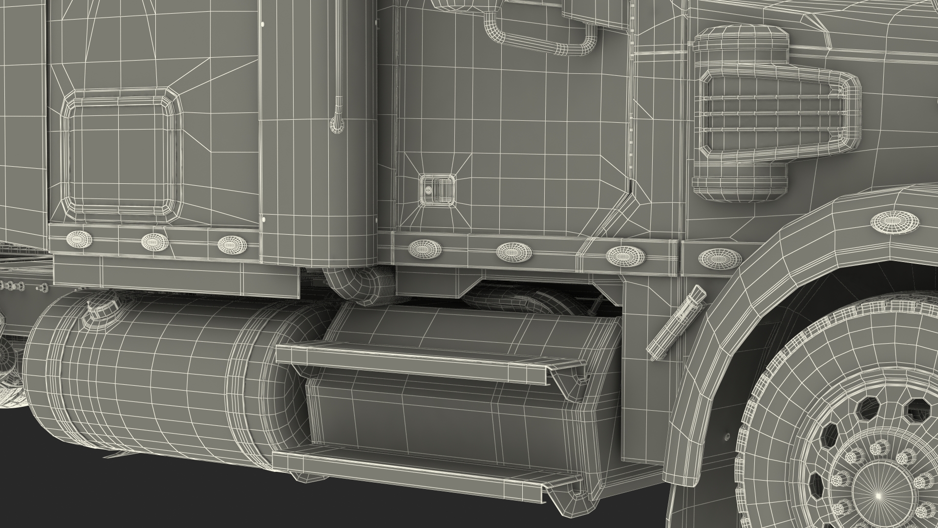 3D 2020 Freightliner 122SD Truck Rigged