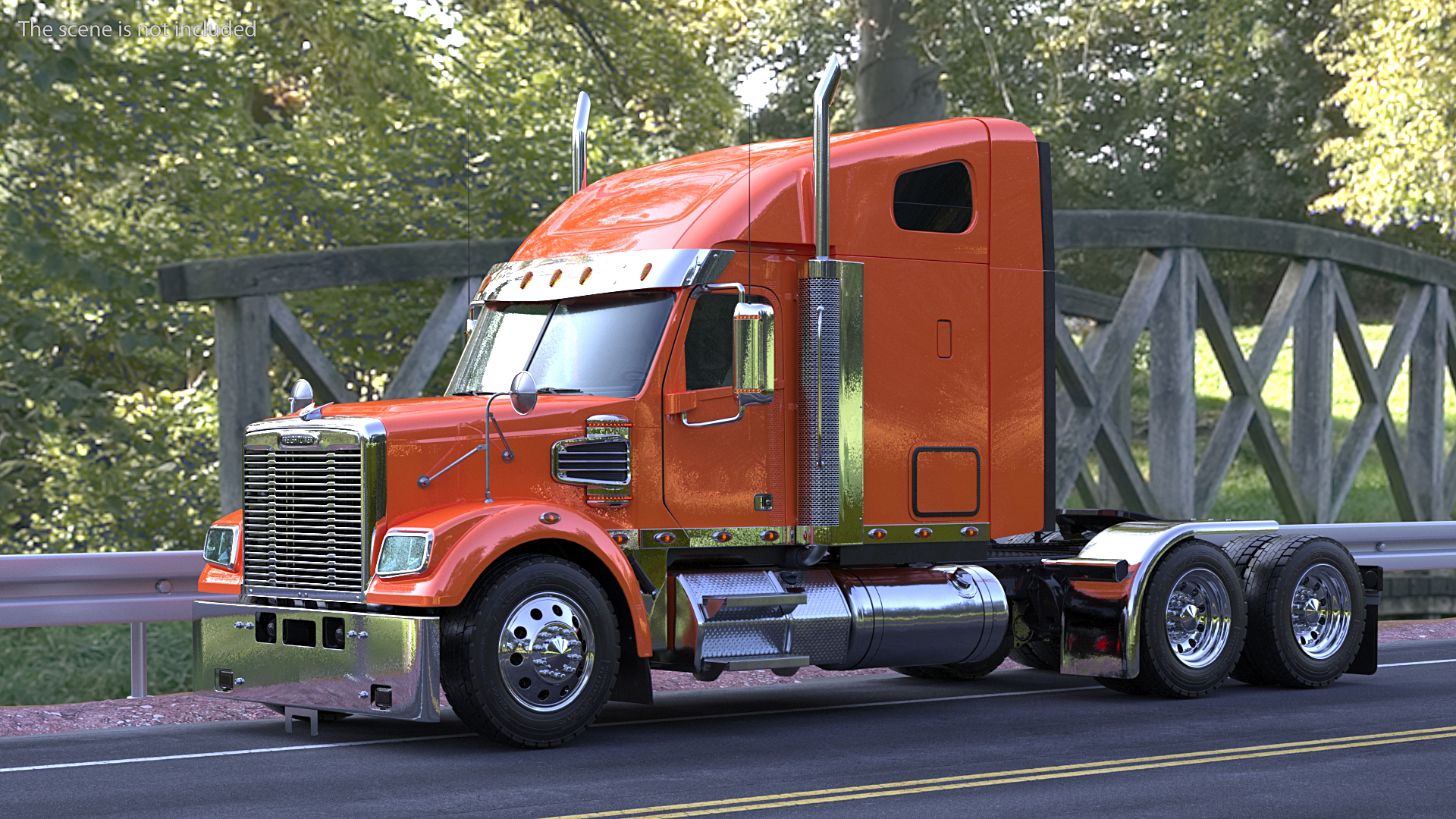 3D 2020 Freightliner 122SD Truck Rigged