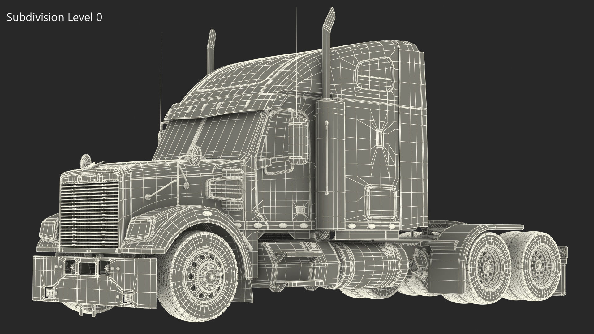 3D 2020 Freightliner 122SD Truck Rigged