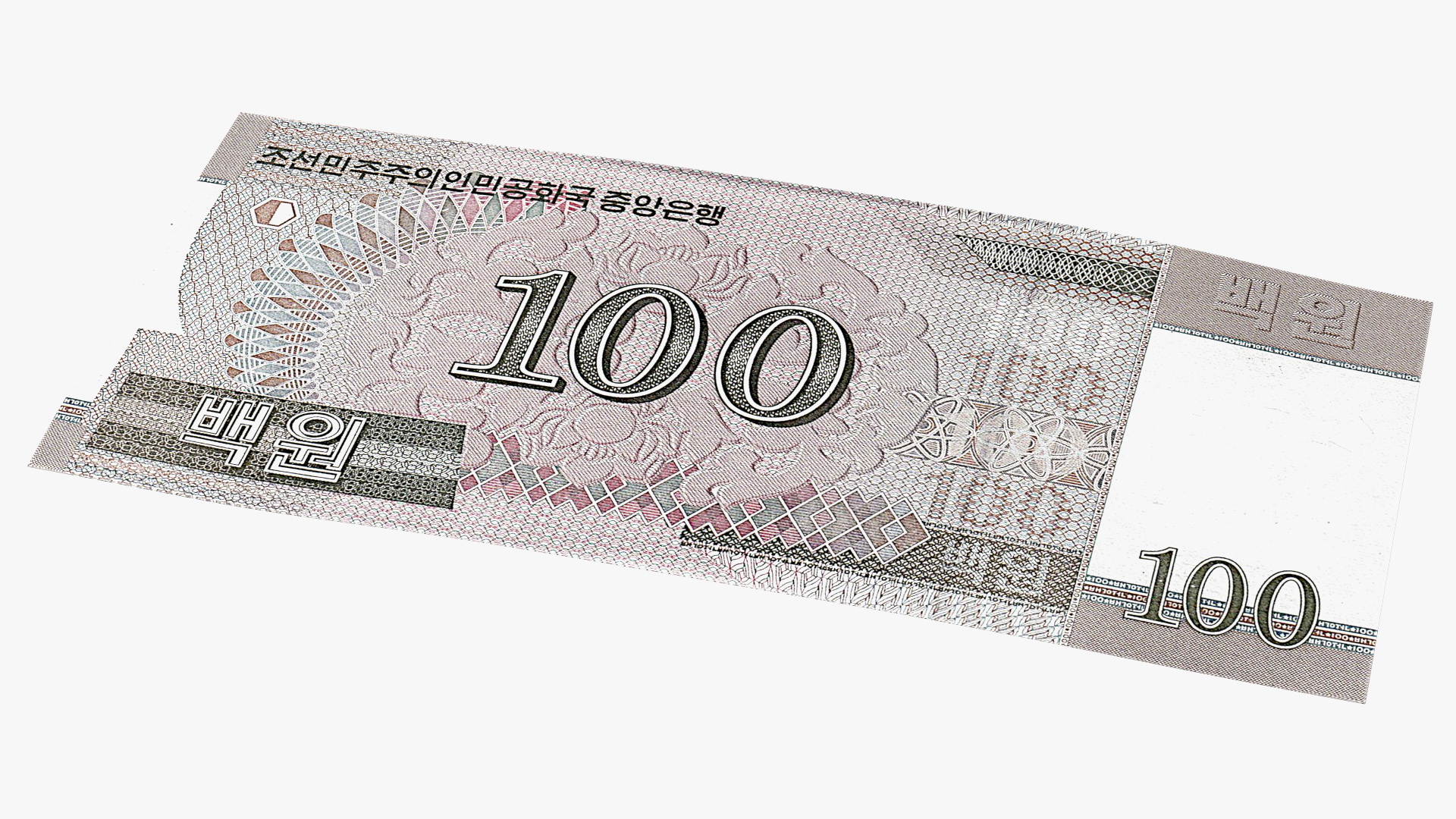 3D Stack of North Korea 100 Won model