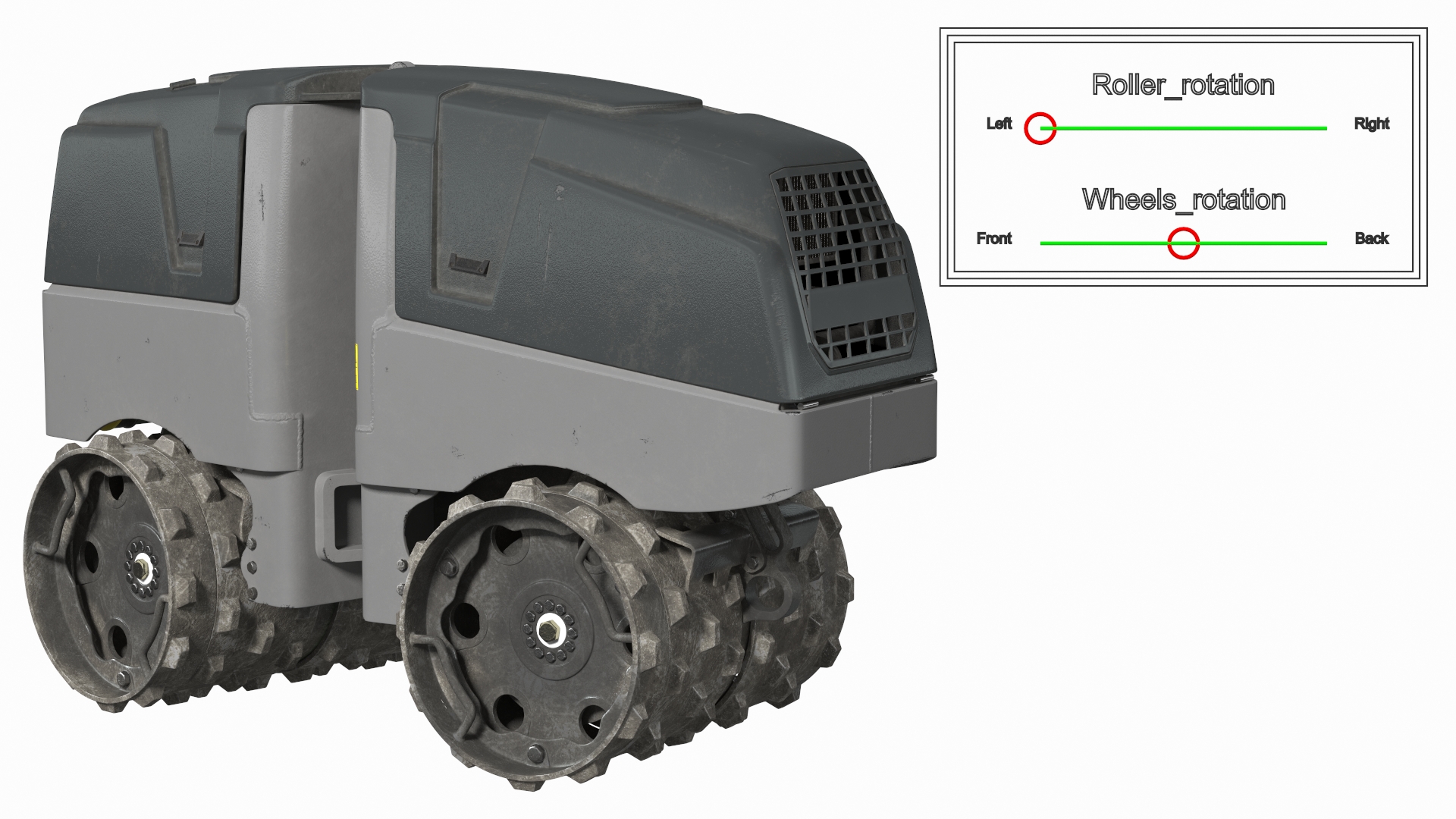 3D model Construction Worker with Trench Roller Rigged