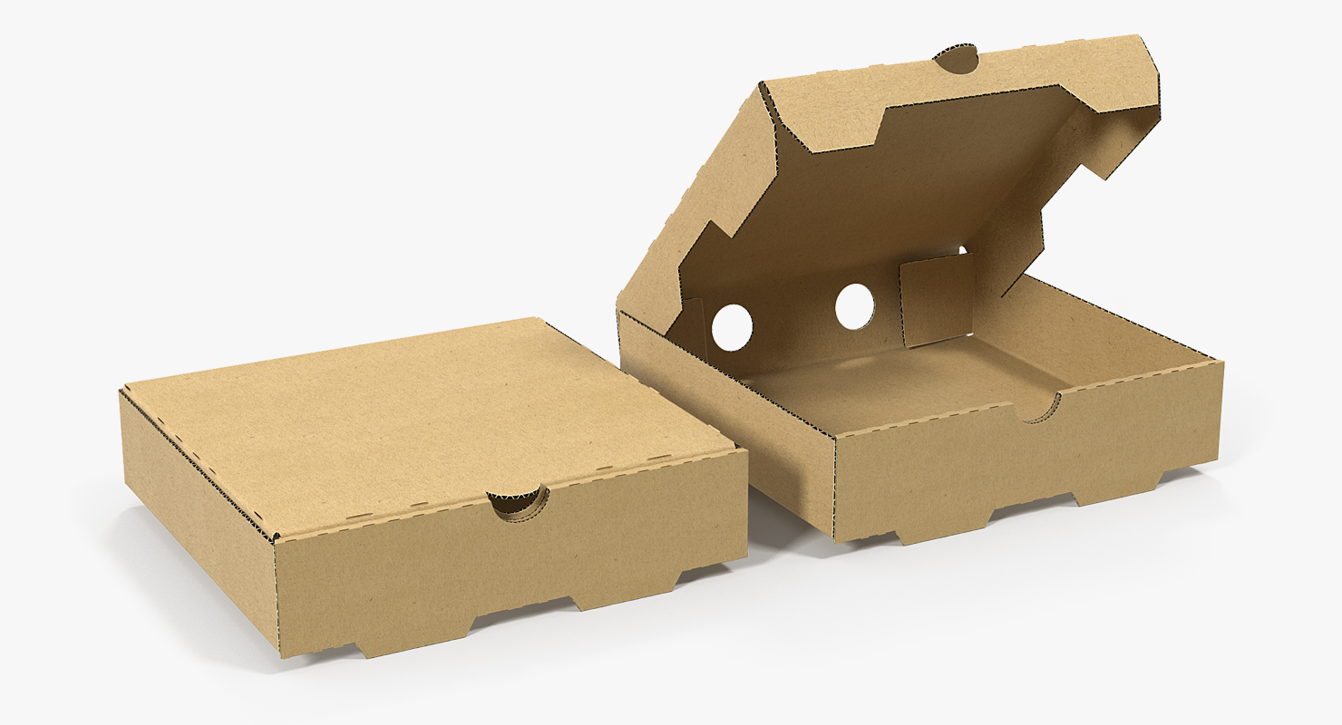 Paper Pizza Boxes 3D