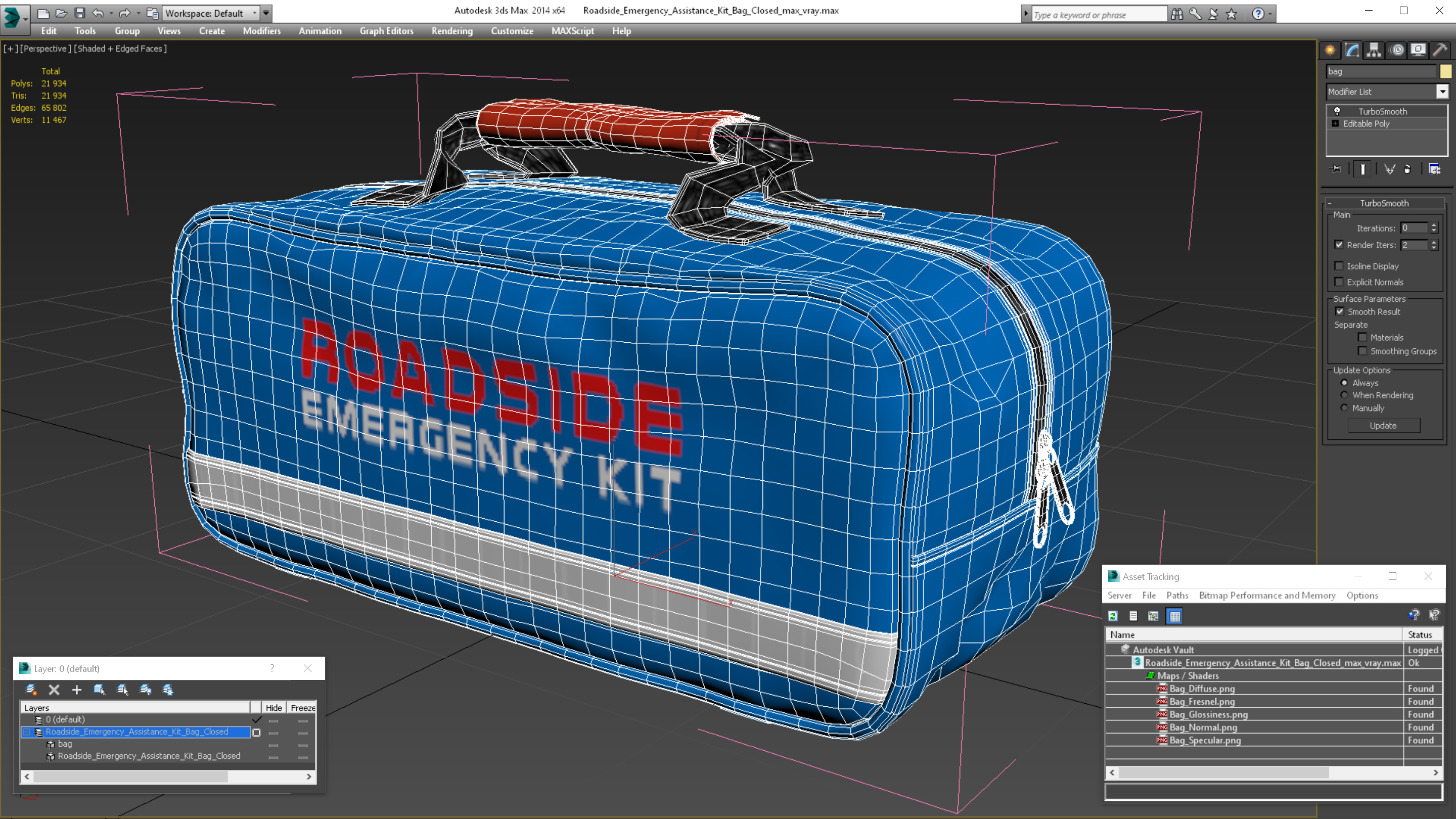 Roadside Emergency Assistance Kit Bag Closed 3D model