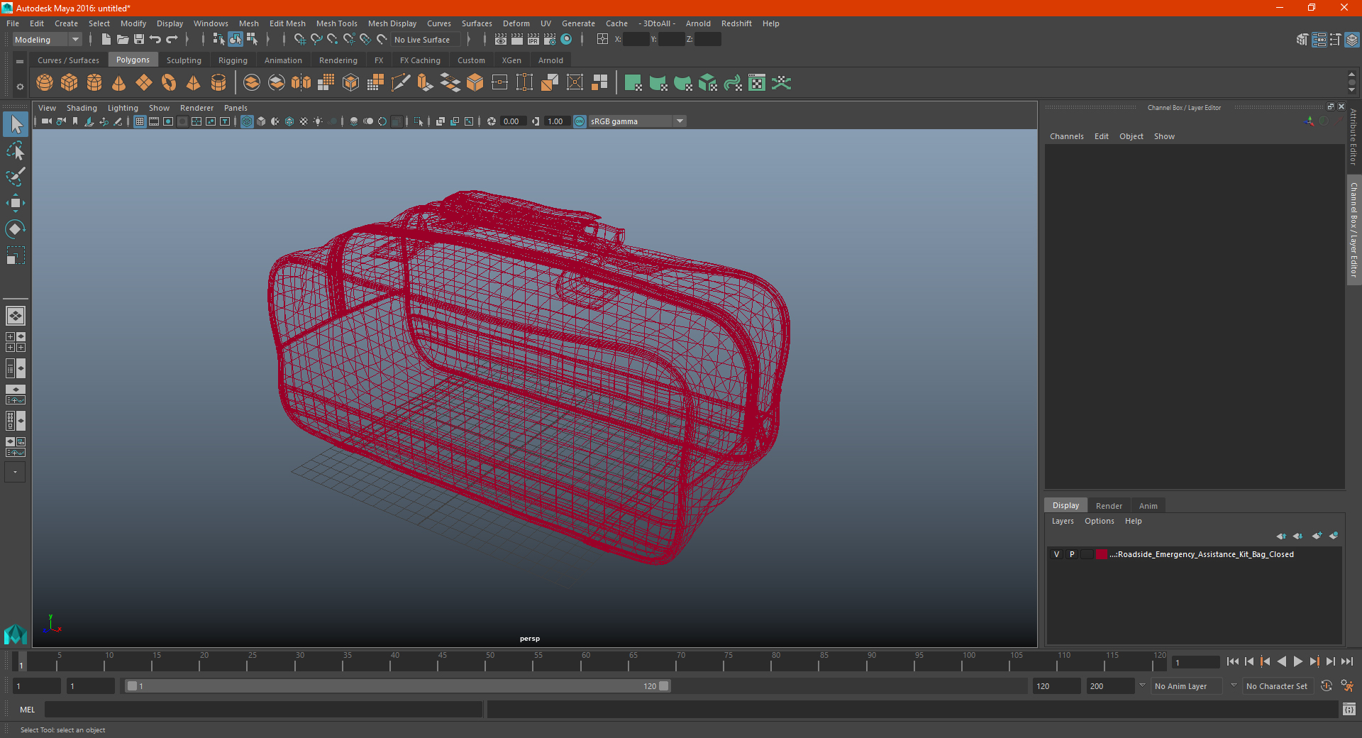 Roadside Emergency Assistance Kit Bag Closed 3D model