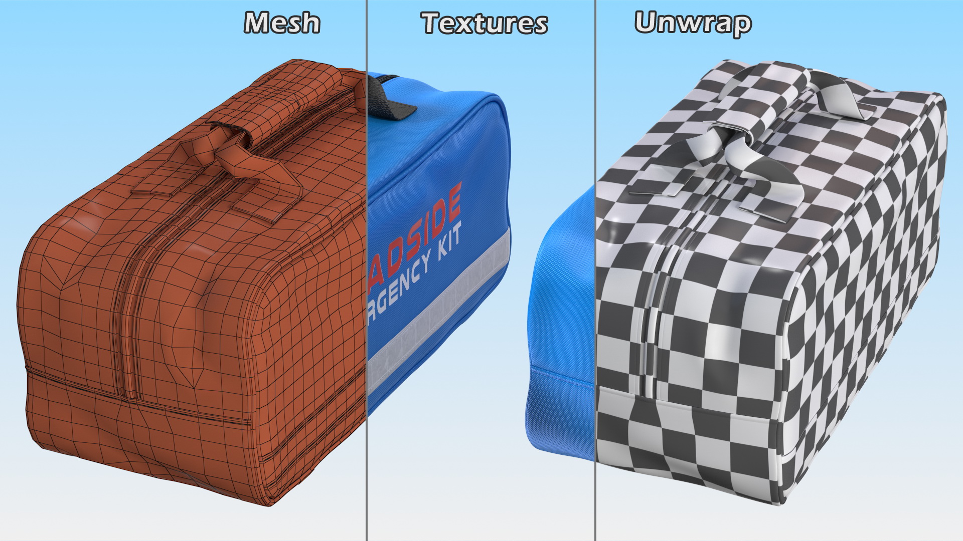 Roadside Emergency Assistance Kit Bag Closed 3D model