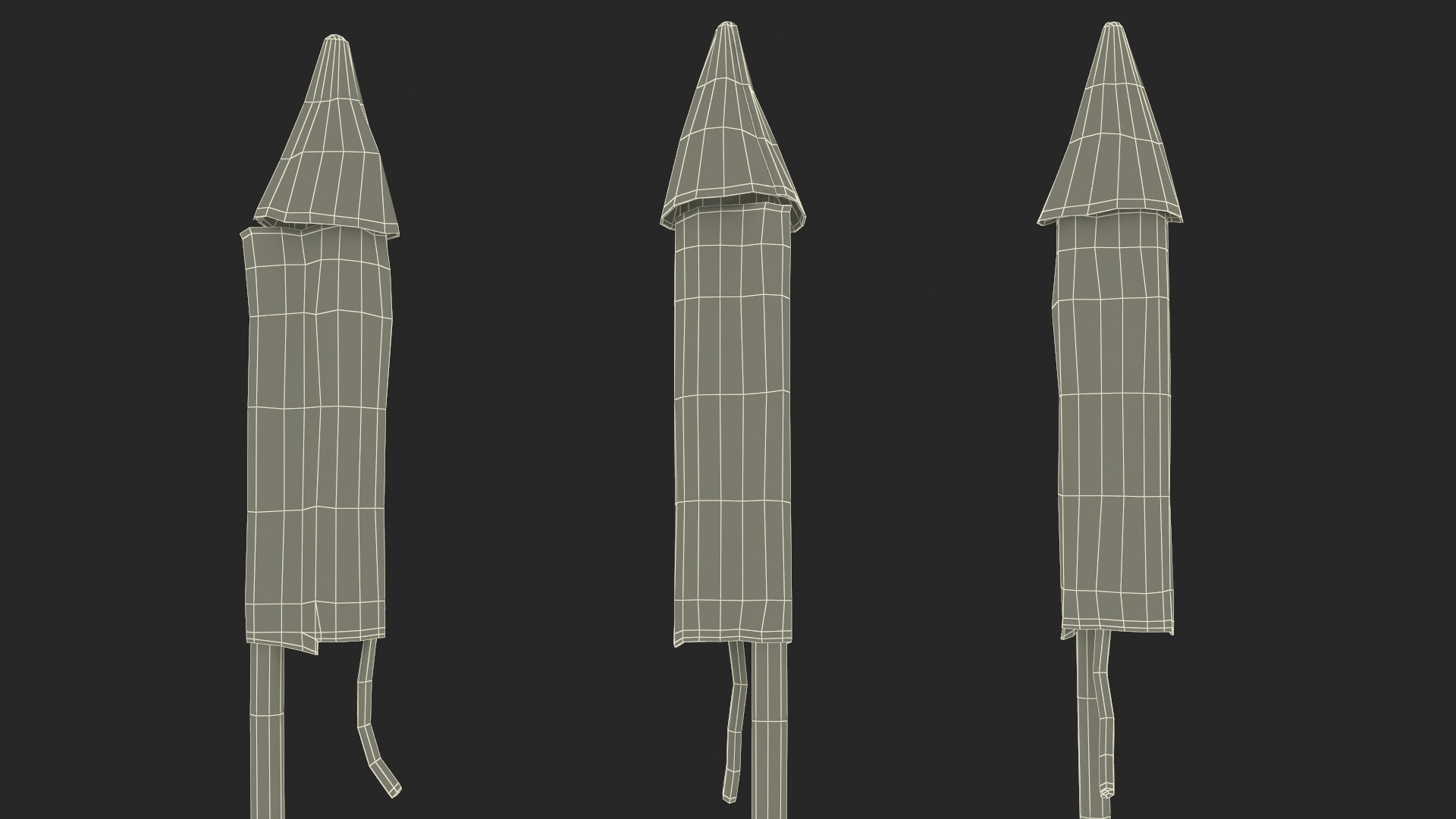 3D Firecracker Rocket model