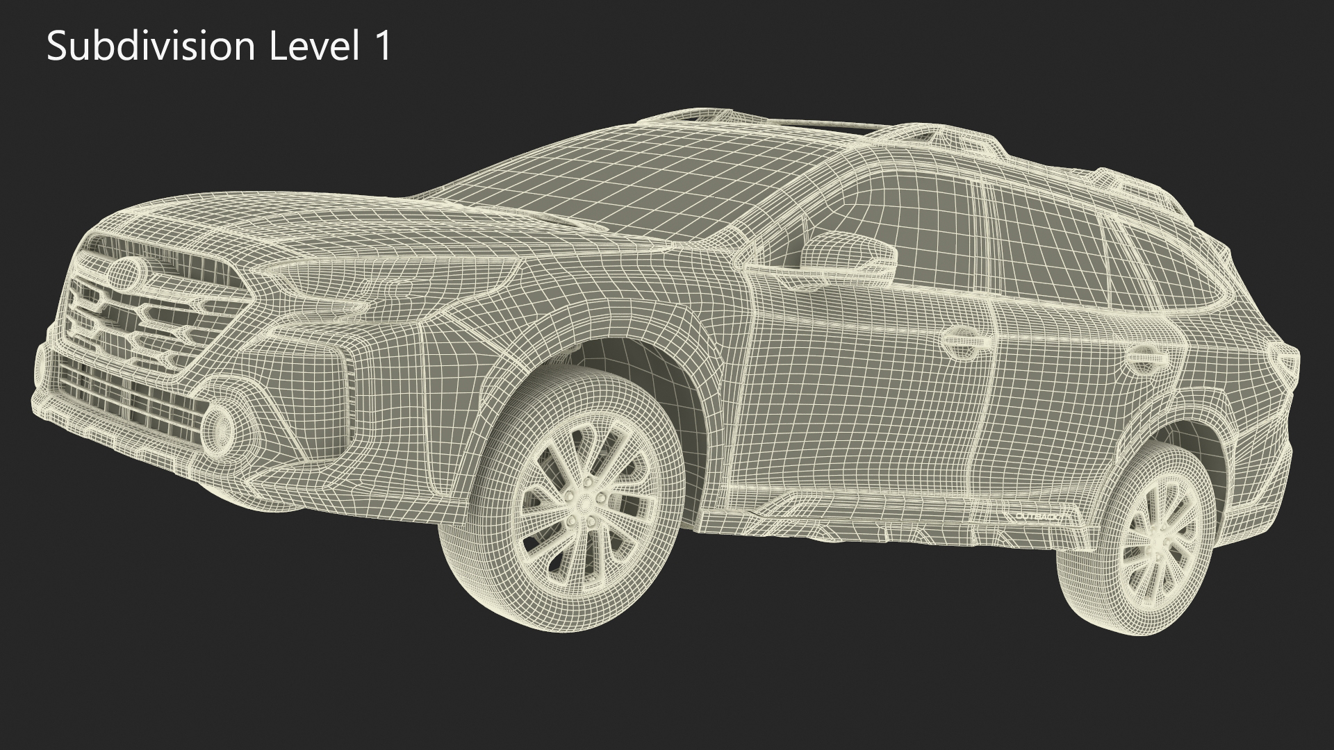 3D Black Crossover Subaru Outback 2025 Simplified