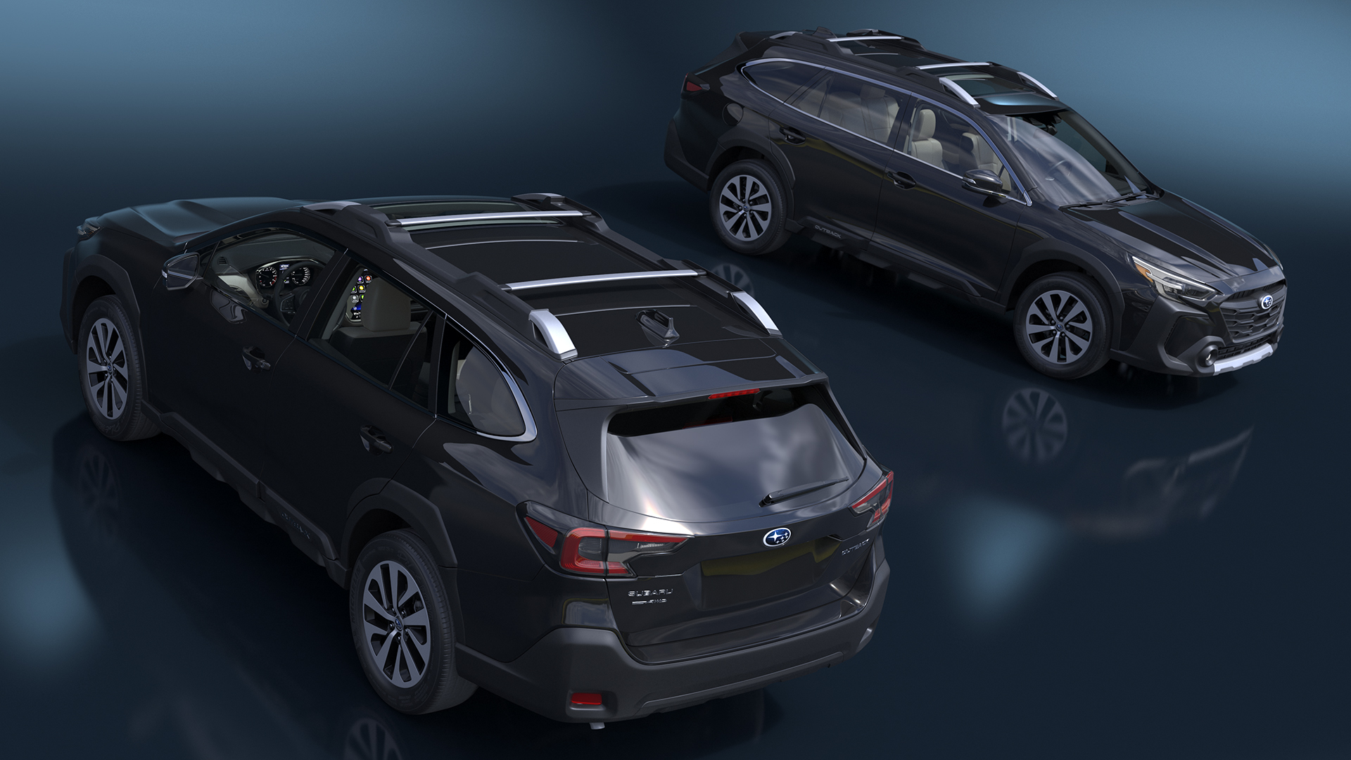 3D Black Crossover Subaru Outback 2025 Simplified